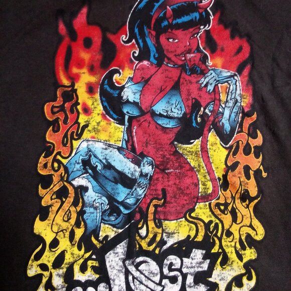 Lost Enterprises Vintage Lost Enterprises Devil Girl Flames Skate T-Shirt Size US XL / EU 56 / 4 - 1 Thumbnail