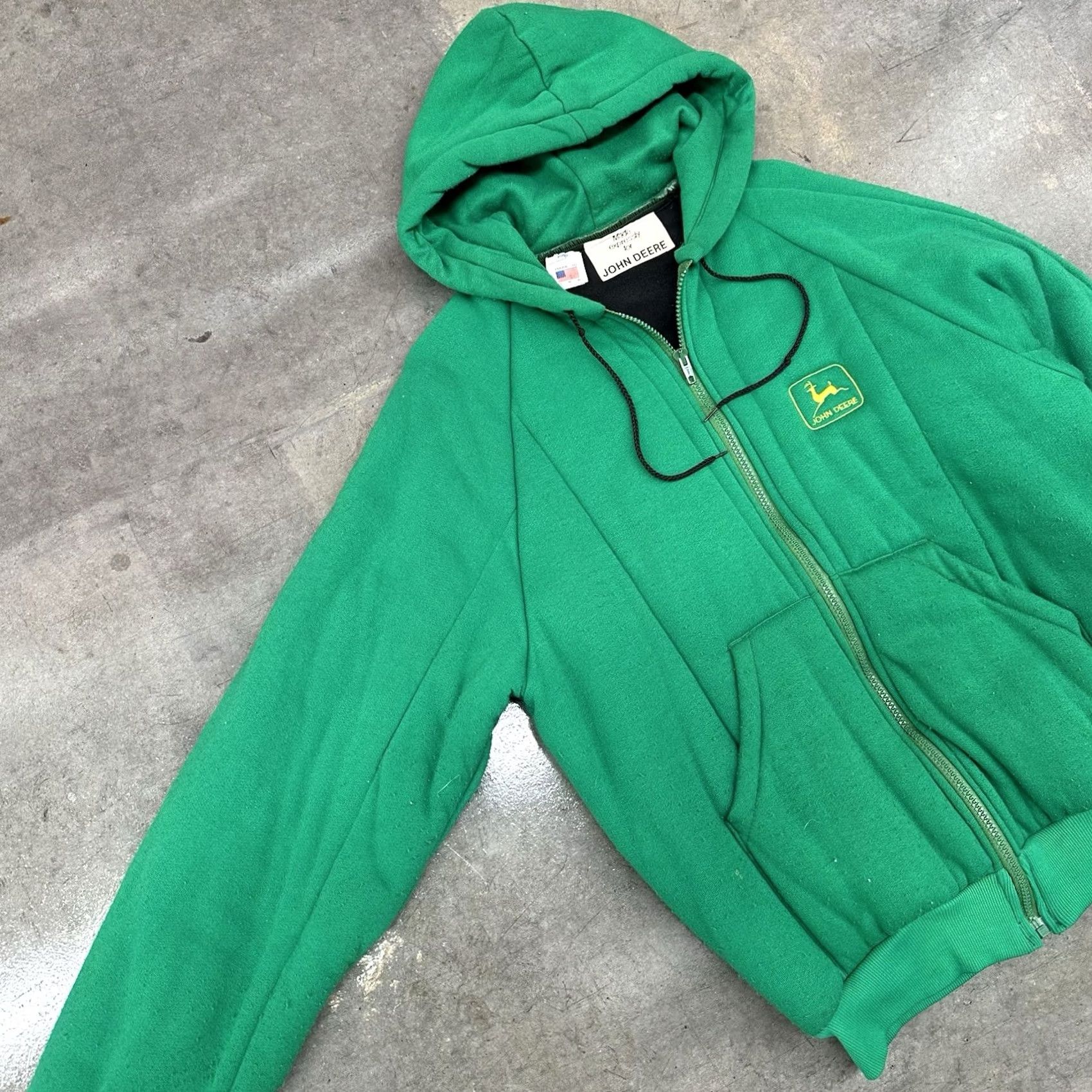 John Deere VINTAGE John Deere Full Zip Lines Hoodie Jacket M Green USA Made 80s 70s Men Medium Size US M / EU 48-50 / 2 - 3 Thumbnail