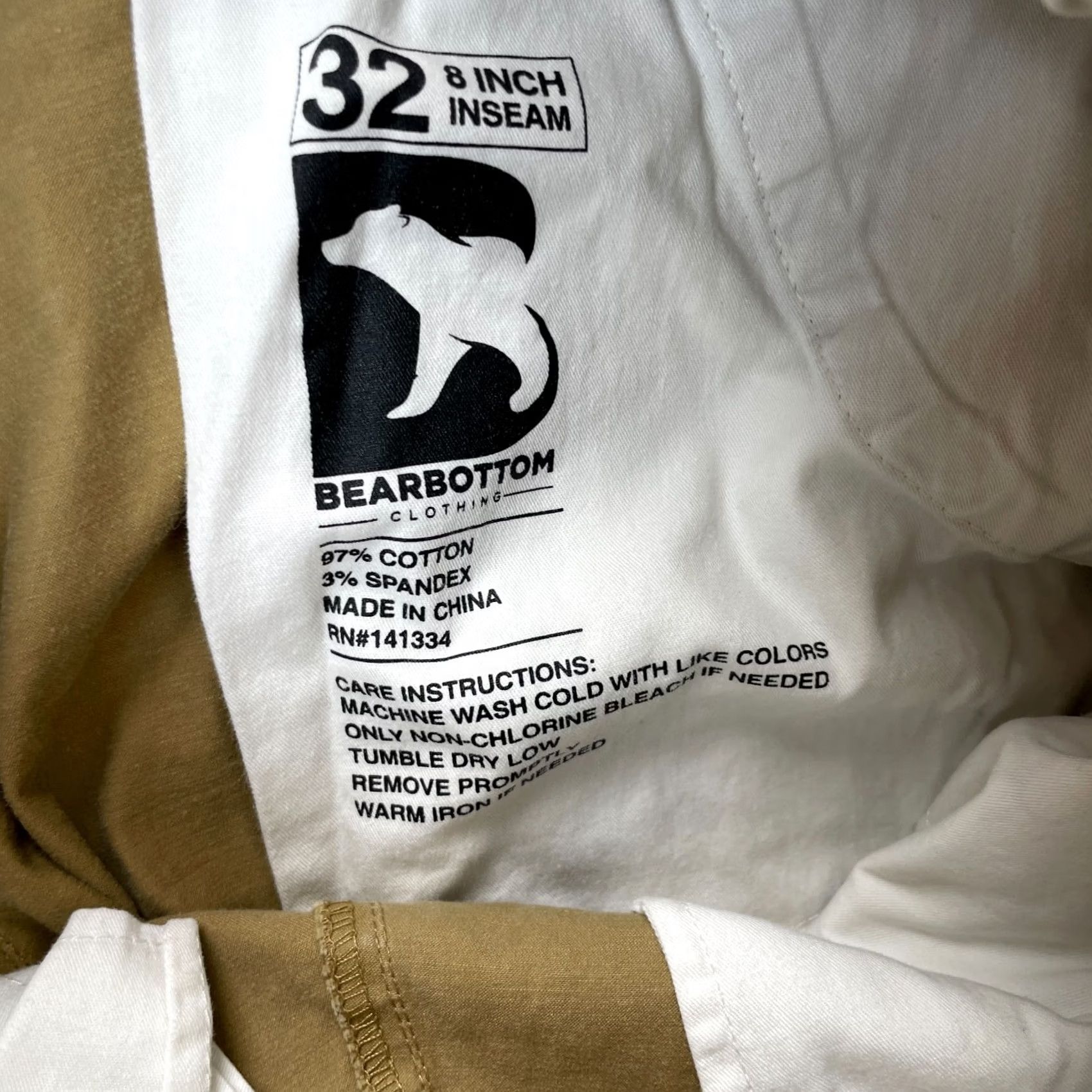 Vintage Bearbottom Shorts Mens 32 Brown Chino Cotton Stretch Golf Resort Wear Casual Size US 32 / EU 48 - 4 Thumbnail