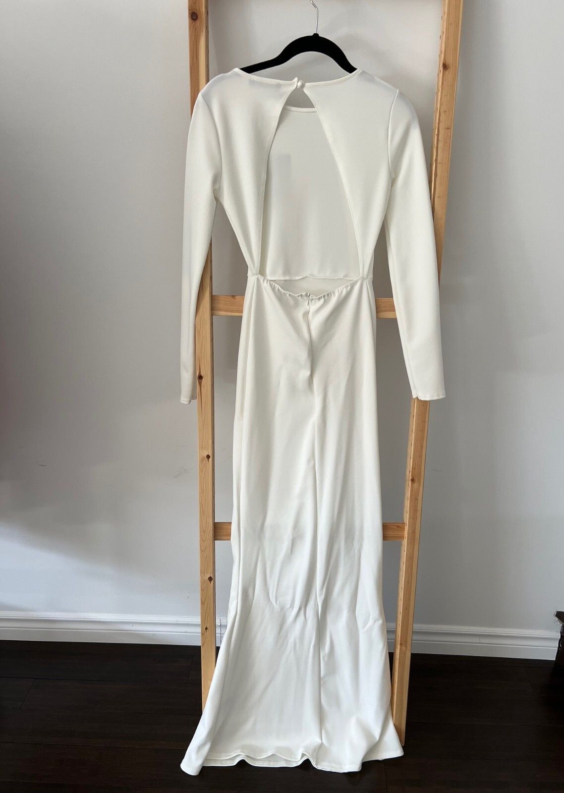 Missguided Miss Guided Long Gown Dress Open BAck Zip White ( US 2 ) Size S / US 4 / IT 40 - 2 Thumbnail