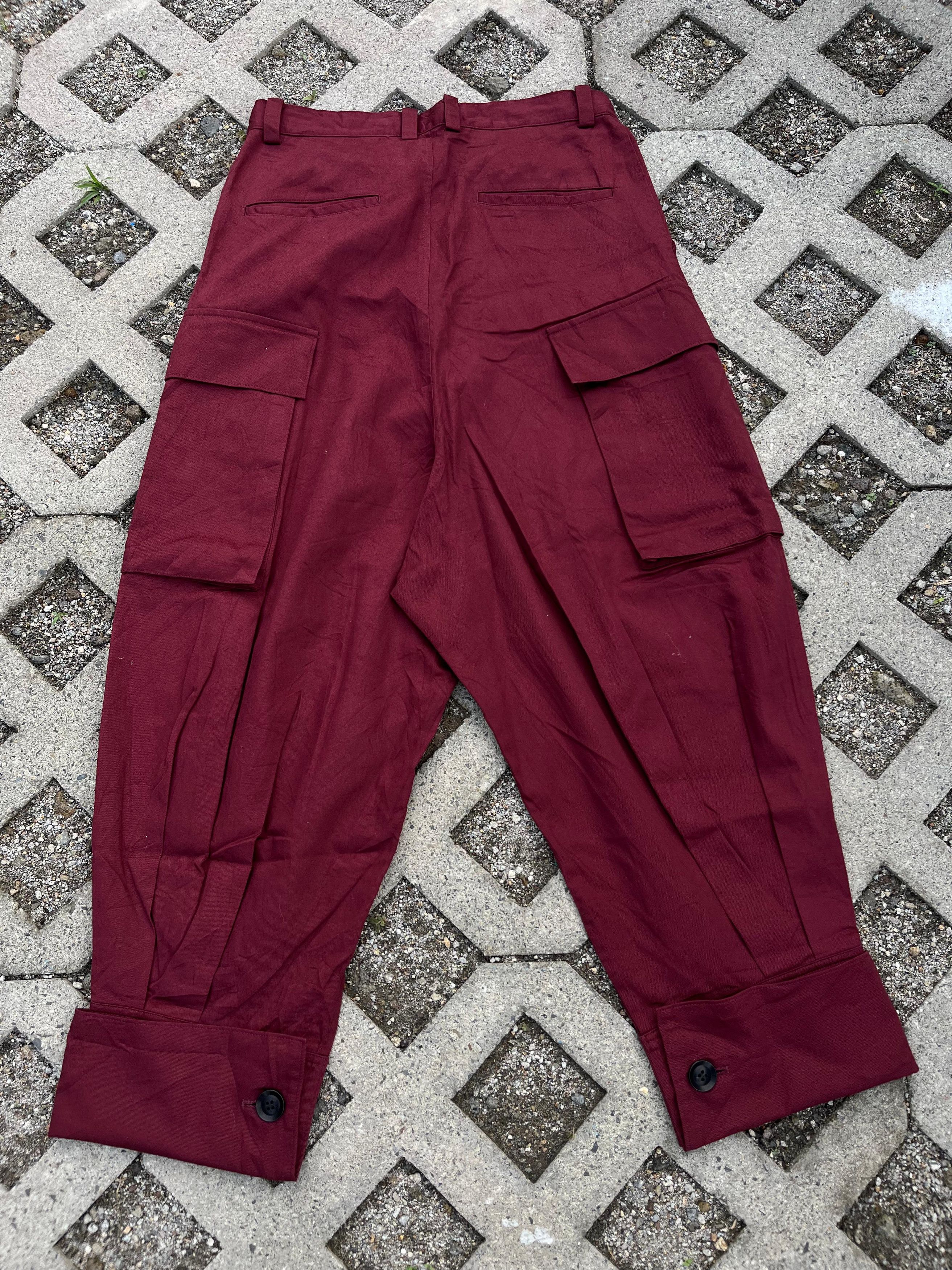 Y's Y's Born Product Cotton Twill Cuffed Hem Cargo Pants Size US 31 - 3 Thumbnail