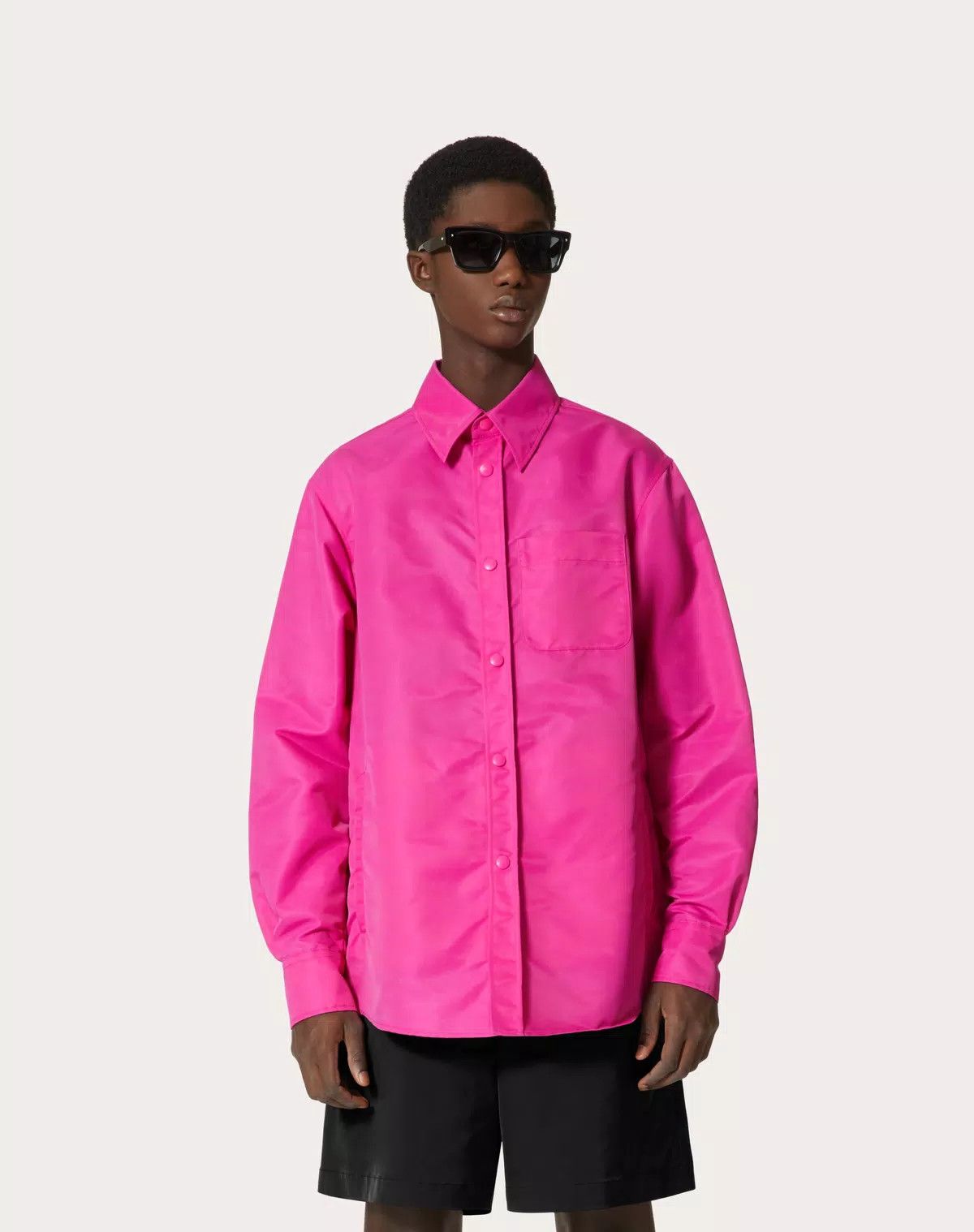 Valentino oc11z0625 Nylon Shirt Jacket in Pink Size US M / EU 48-50 / 2 - 5 Thumbnail