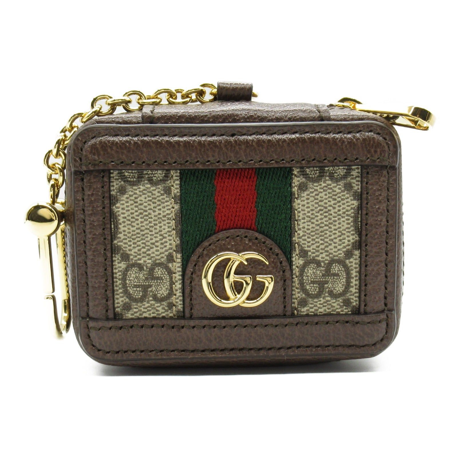 Gucci Gucci Airpods Case Accessory Coated Canvas Leather Brown Beige Size ONE SIZE - 1 Thumbnail