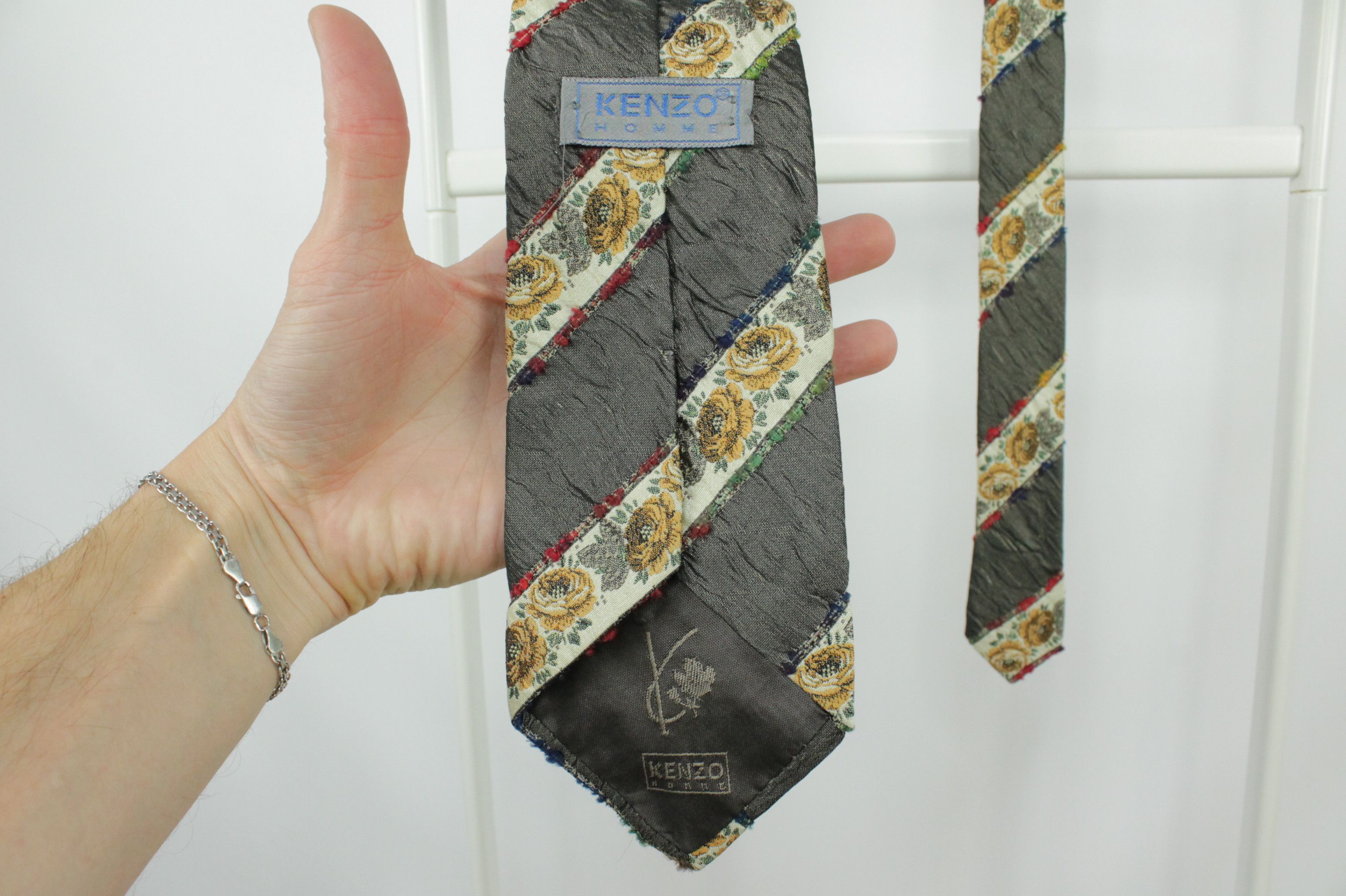 Kenzo Vintage Kenzo Homme Flower Print Silk Tie Size ONE SIZE - 2 Thumbnail