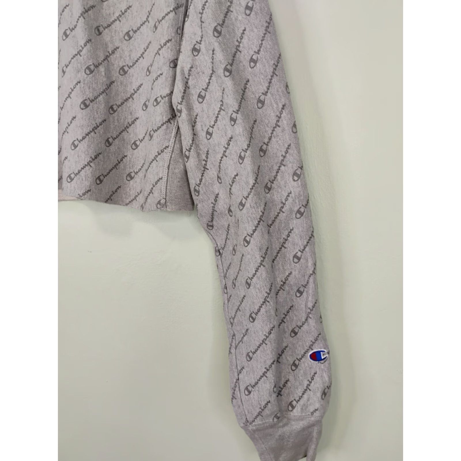 Champion Champion Reverse Weave Crop Sweatshirt Women Adult Medium Gray Spellout Pullover Size M / US 6-8 / IT 42-44 - 6 Thumbnail