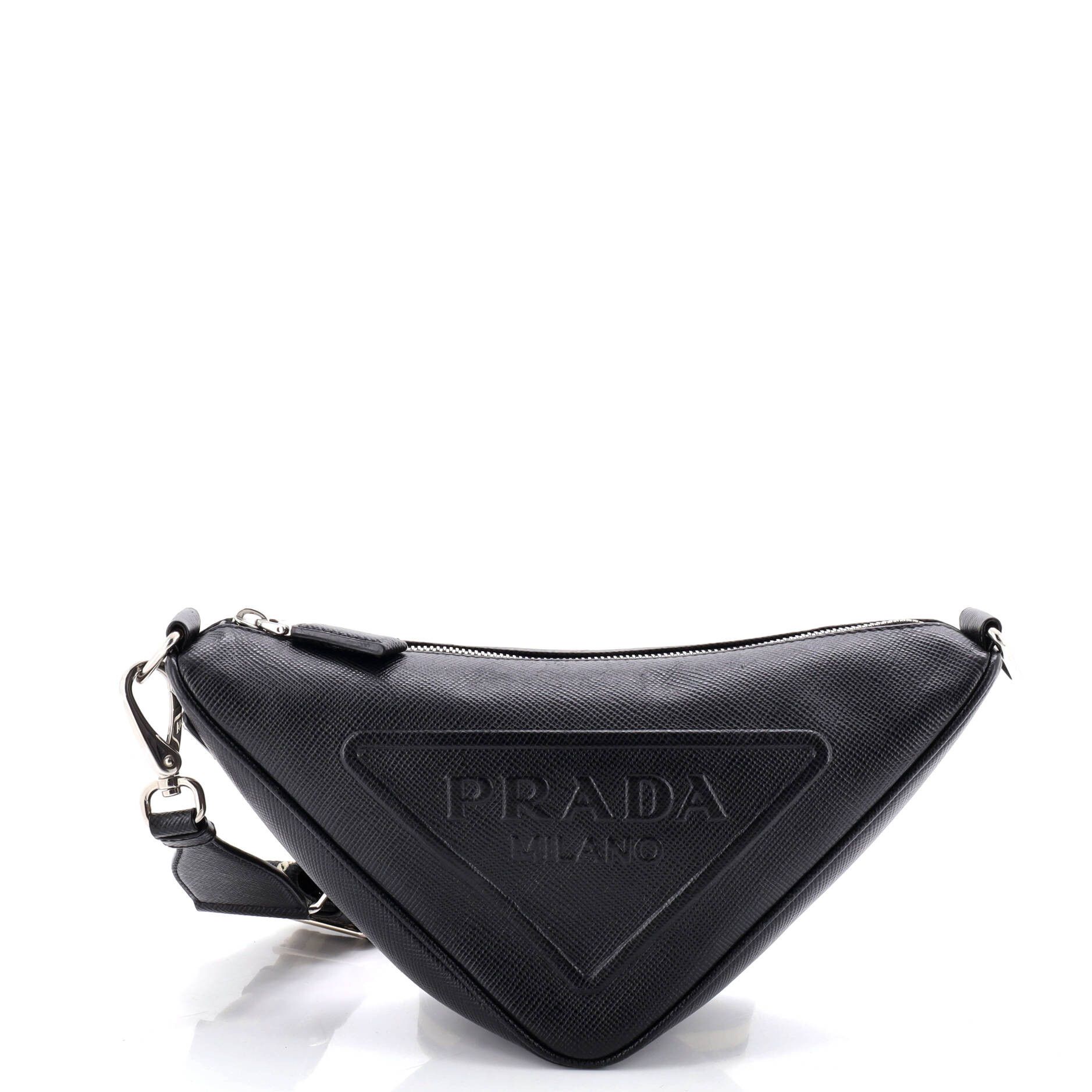 Prada Triangle Logo Zip Crossbody Bag Size ONE SIZE - 1 Thumbnail