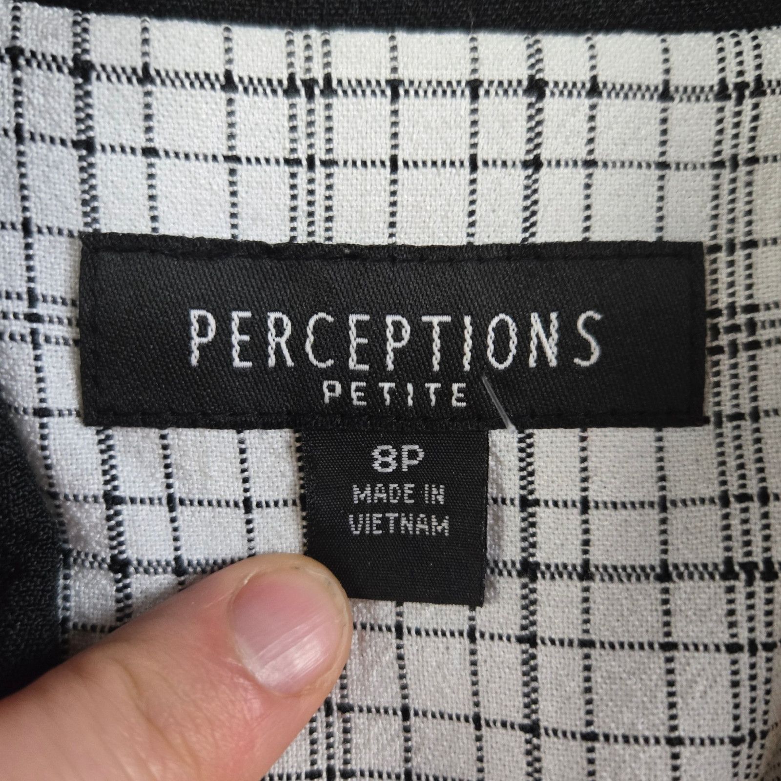 Vintage 90s White Black Graph Check Short Sleeve Blazer Size 8P Size M / US 6-8 / IT 42-44 - 6 Thumbnail