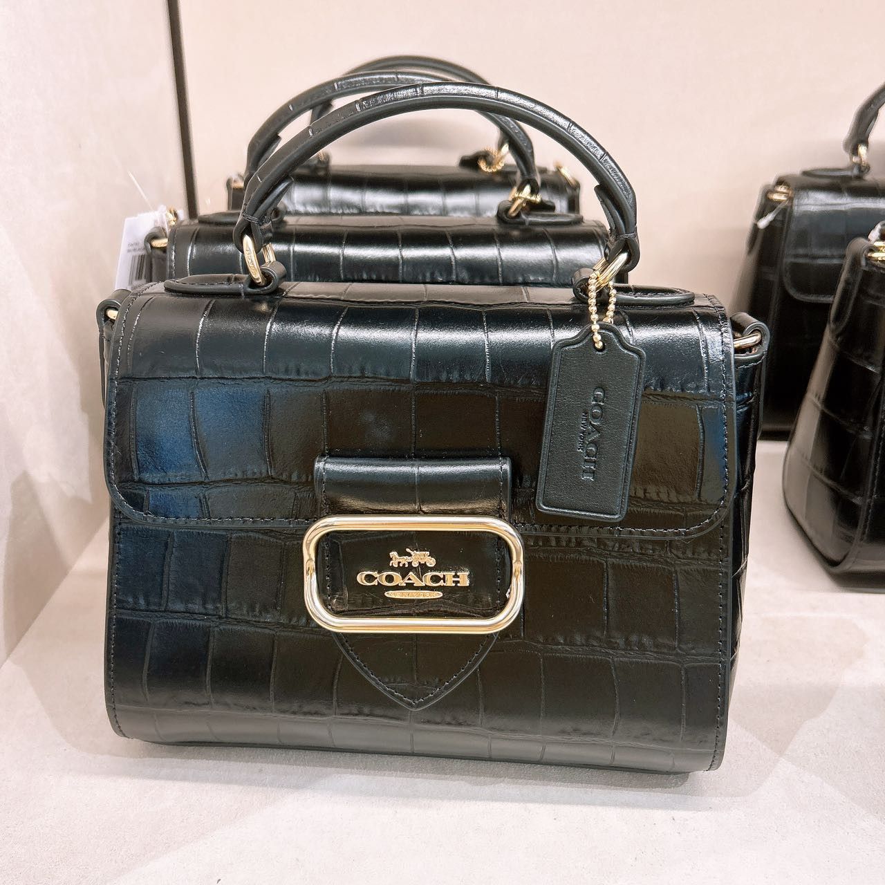 image of Coach Morgan Top Handle Satchel Cn747 in Gold/Black, Women's