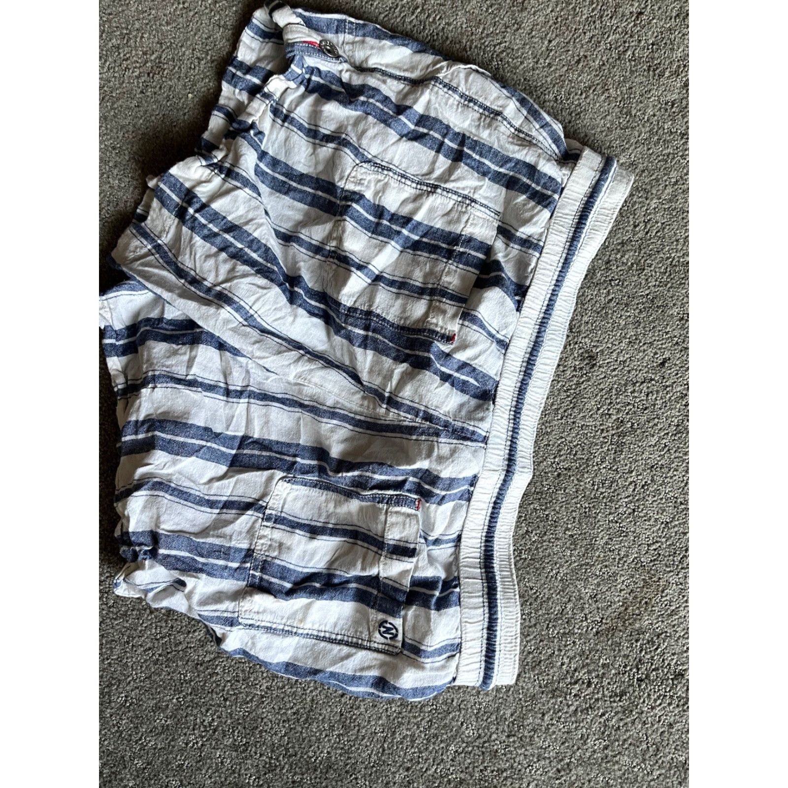 Nautica NAUTICA Women's Linen Blend Pull-On Shorts 5" Inseam Large Blue with Pockets Size 36" / US 14 / IT 50 - 2 Thumbnail