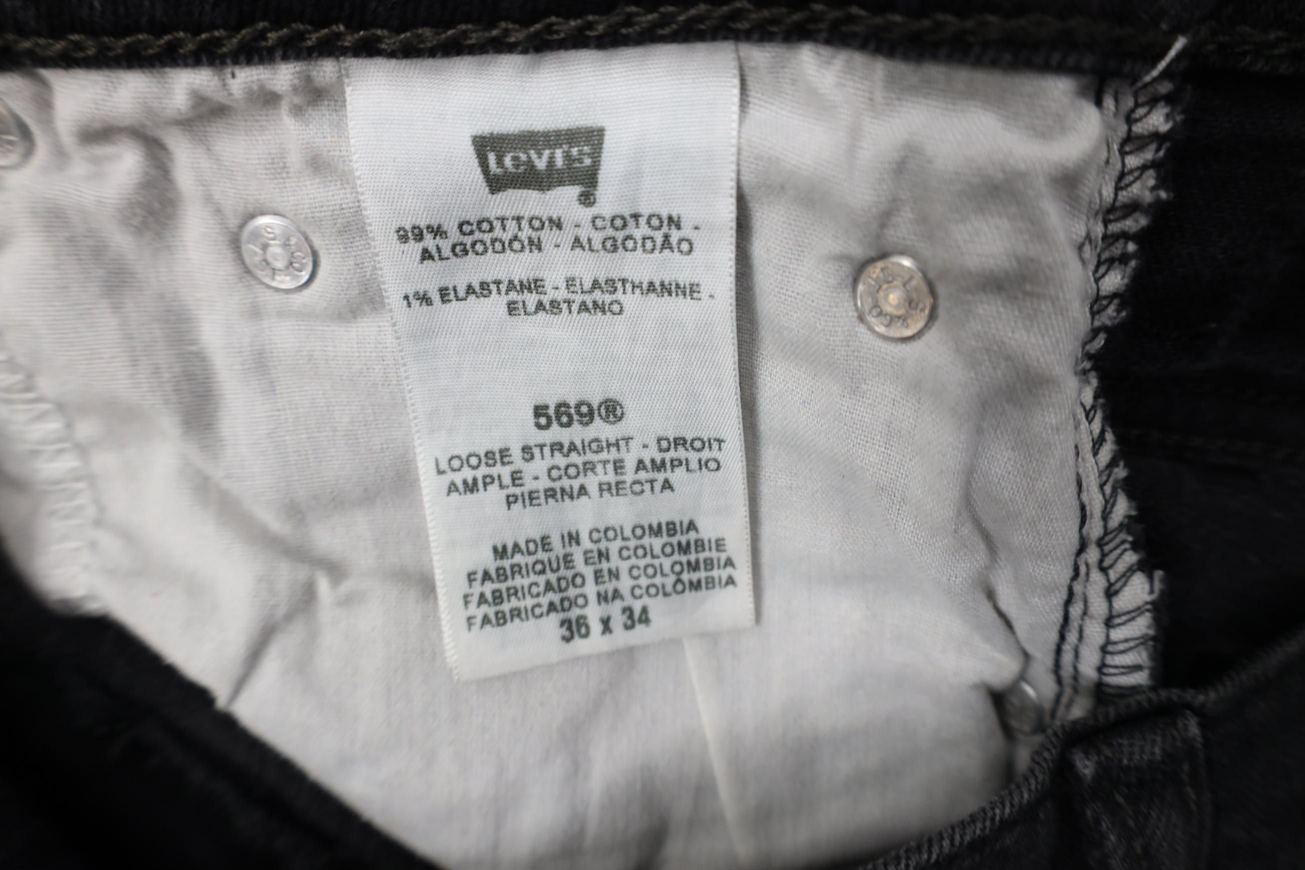 Levi's Vintage Y2K Levis 569 Straight Wide Leg Denim Jeans Black Size US 36 / EU 52 - 8 Thumbnail