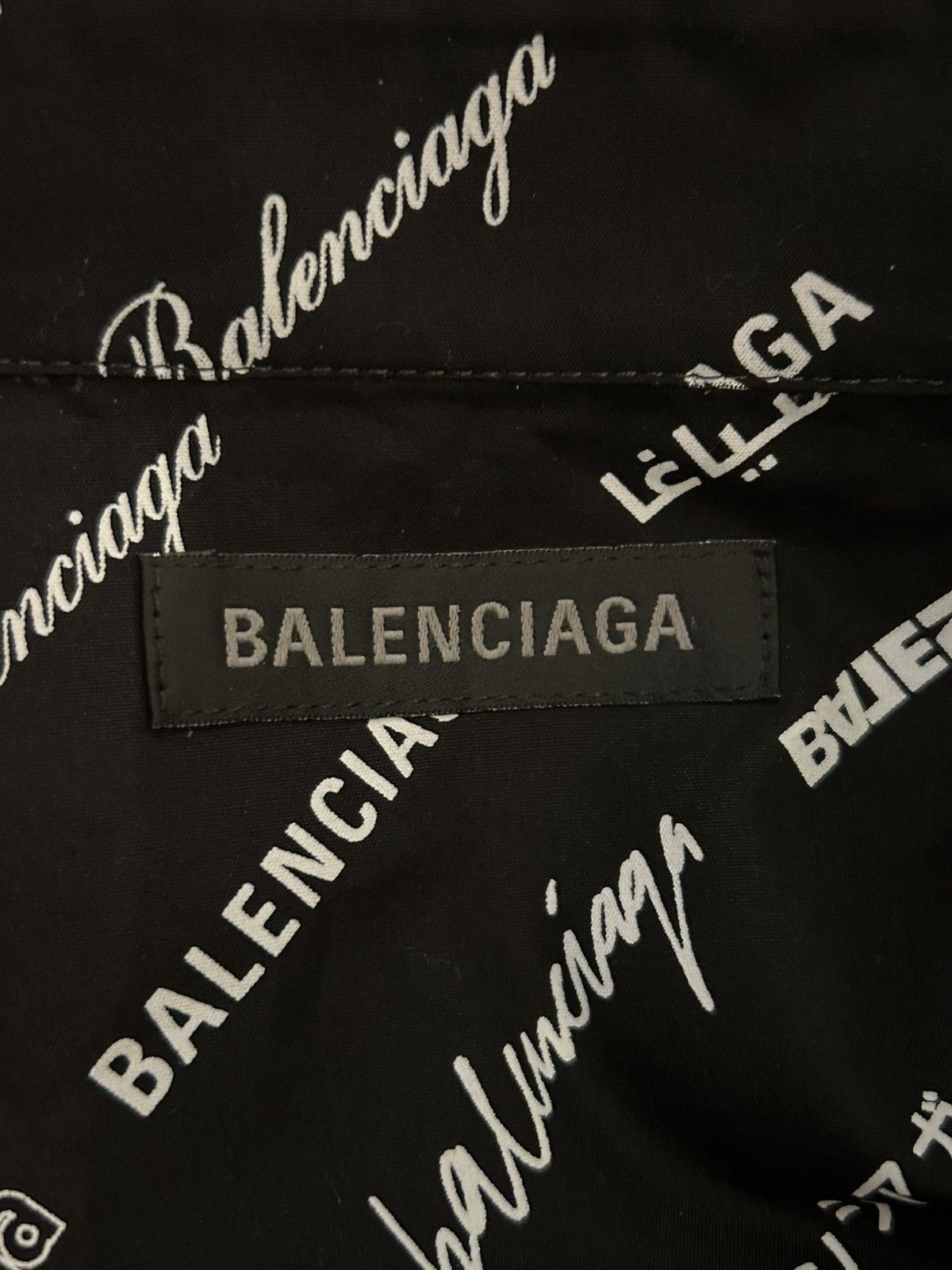 Balenciaga Balenciaga Button Up Long Sleeve Shirt Logo Print Size US XXS / EU 40 - 6 Thumbnail