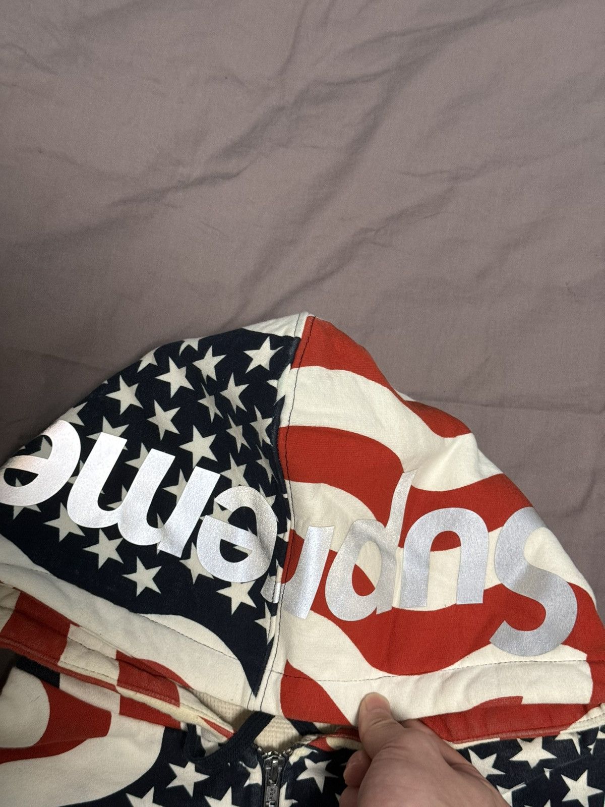 Supreme Supreme Usa flag American zip up hooded hoodie sweatshirt Size US S / EU 44-46 / 1 - 5 Thumbnail