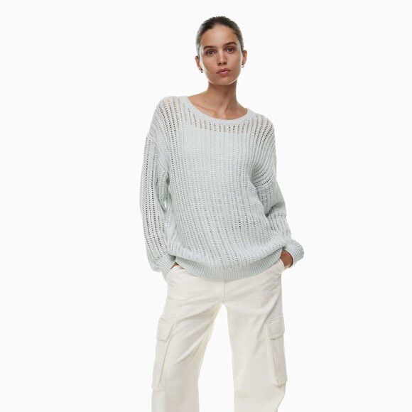 Aritzia Aritzia Wilfred Free Afterglow Glacier Blue Mesh Sweater Size S / US 4 / IT 40 - 9 Thumbnail