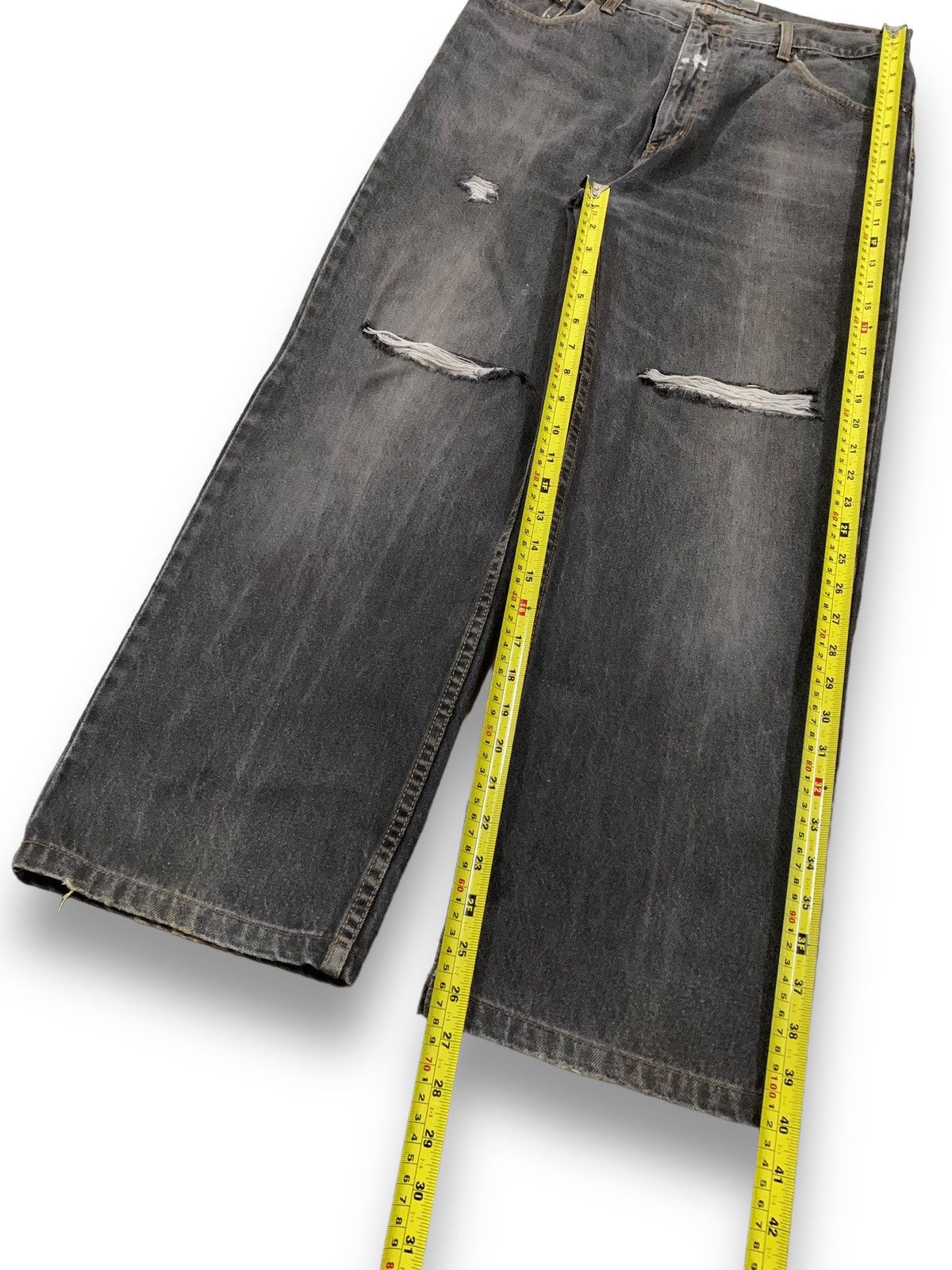 JNCO Vintage Japanese Brand Faded Loose Straight Distressed Jeans Size US 33 - 14 Thumbnail