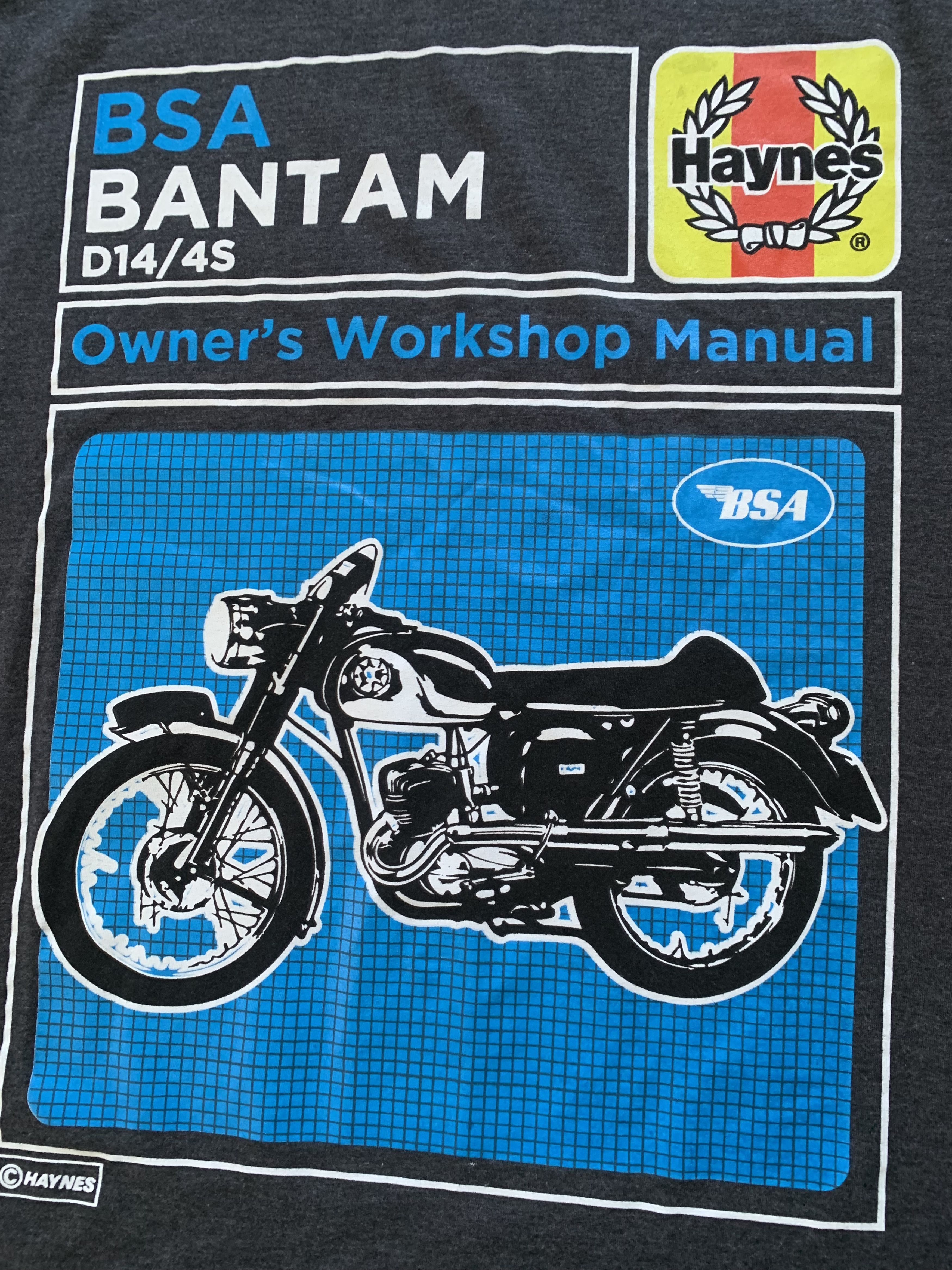 Other BSA Bantam Haynes Motorcycle Owners Manual T-Shirt Size US XL / EU 56 / 4 - 5 Thumbnail
