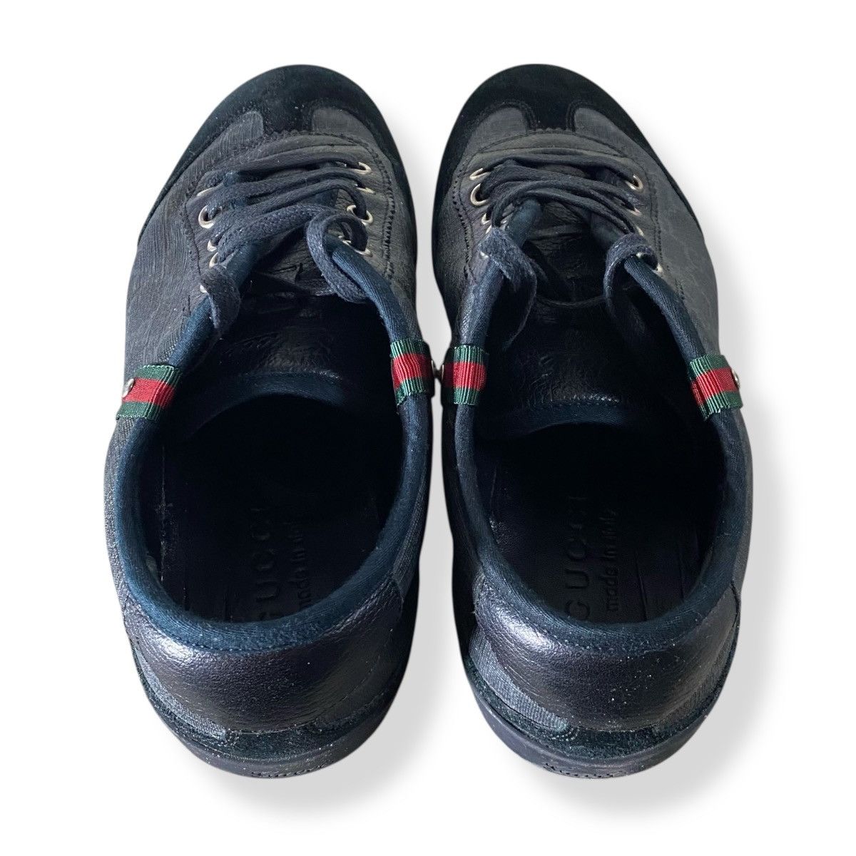 Gucci Gucci Web GG Canvas Monogram Sneakers Black Suede Size US 7.5 / EU 40-41 - 3 Thumbnail
