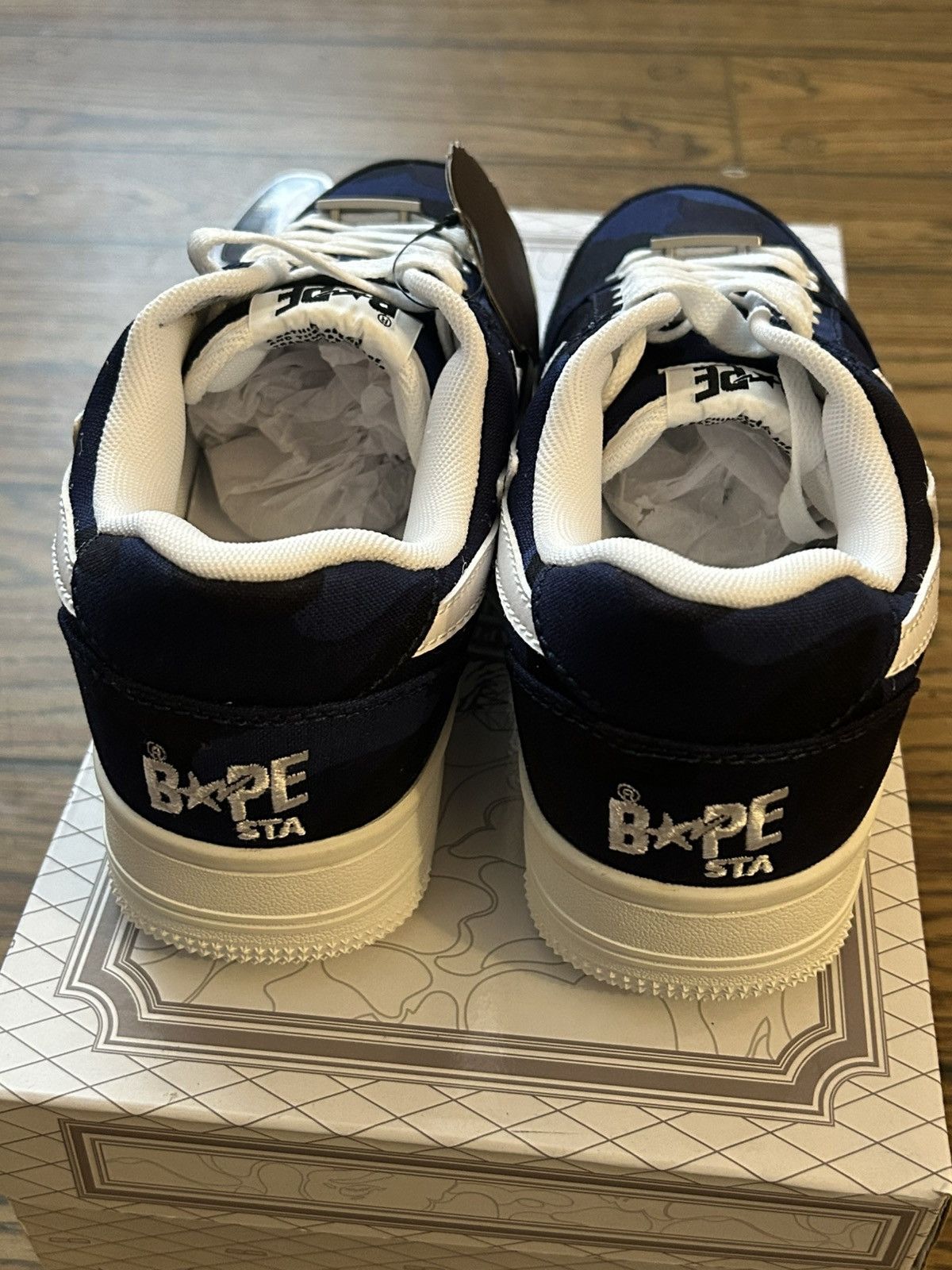 Bape NEW Bape Navy Camo Bapestas Size US 8 / EU 41 - 4 Thumbnail