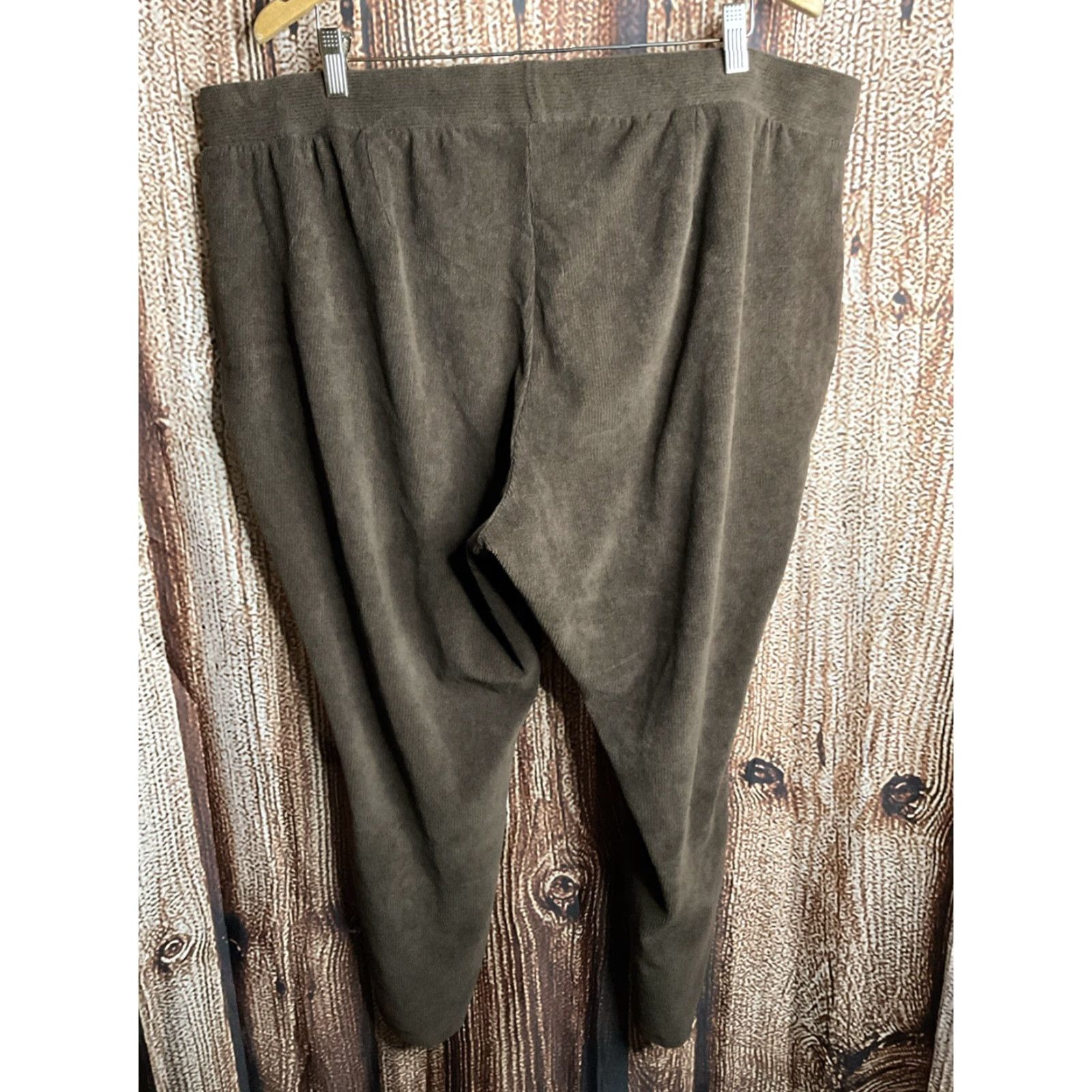 Lands' End Lands' End Plus Size 3X Pants Corduroy Brown Sport Knit Wide Elastic Pockets Flat Front High Rise Casual Workwear Size 40" / US 18 - 2 Thumbnail