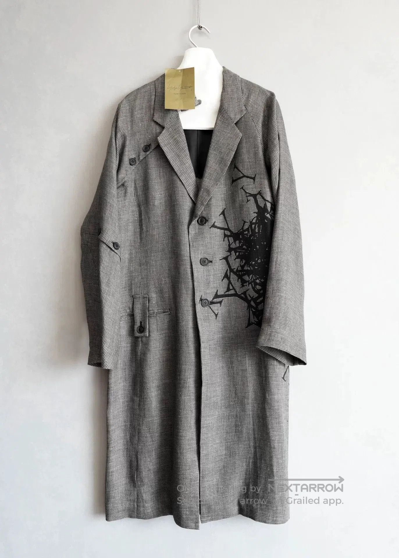 Yohji Yamamoto Houndstooth Pattern Coat.
