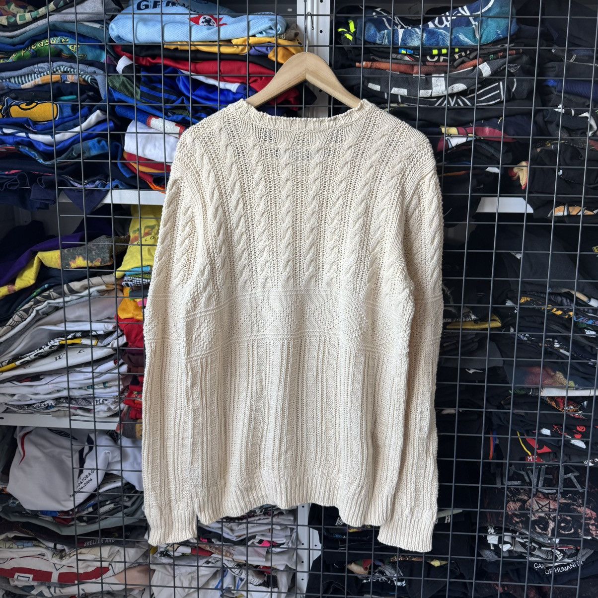Vintage Polo Ralph Lauren Linen Cable Knit Anchor Marine Sweater Size US L / EU 52-54 / 3 - 2 Thumbnail