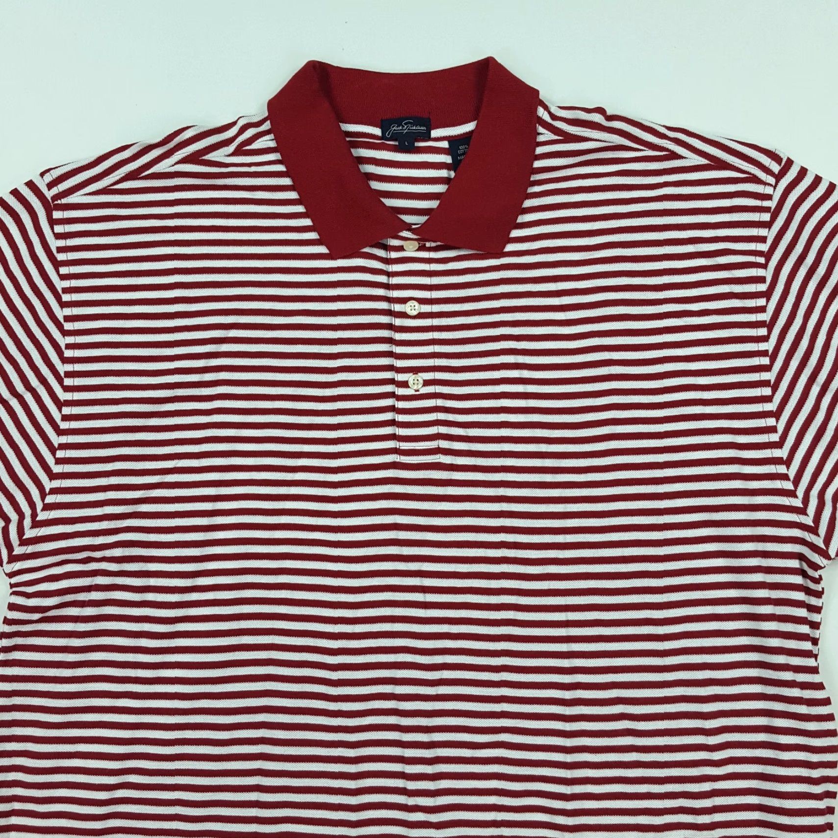 Vintage VINTAGE Jack Nicklaus Red Striped Polo Shirt XL Short Sleeve Collared Golf Casual Men Size US XL / EU 56 / 4 - 3 Thumbnail