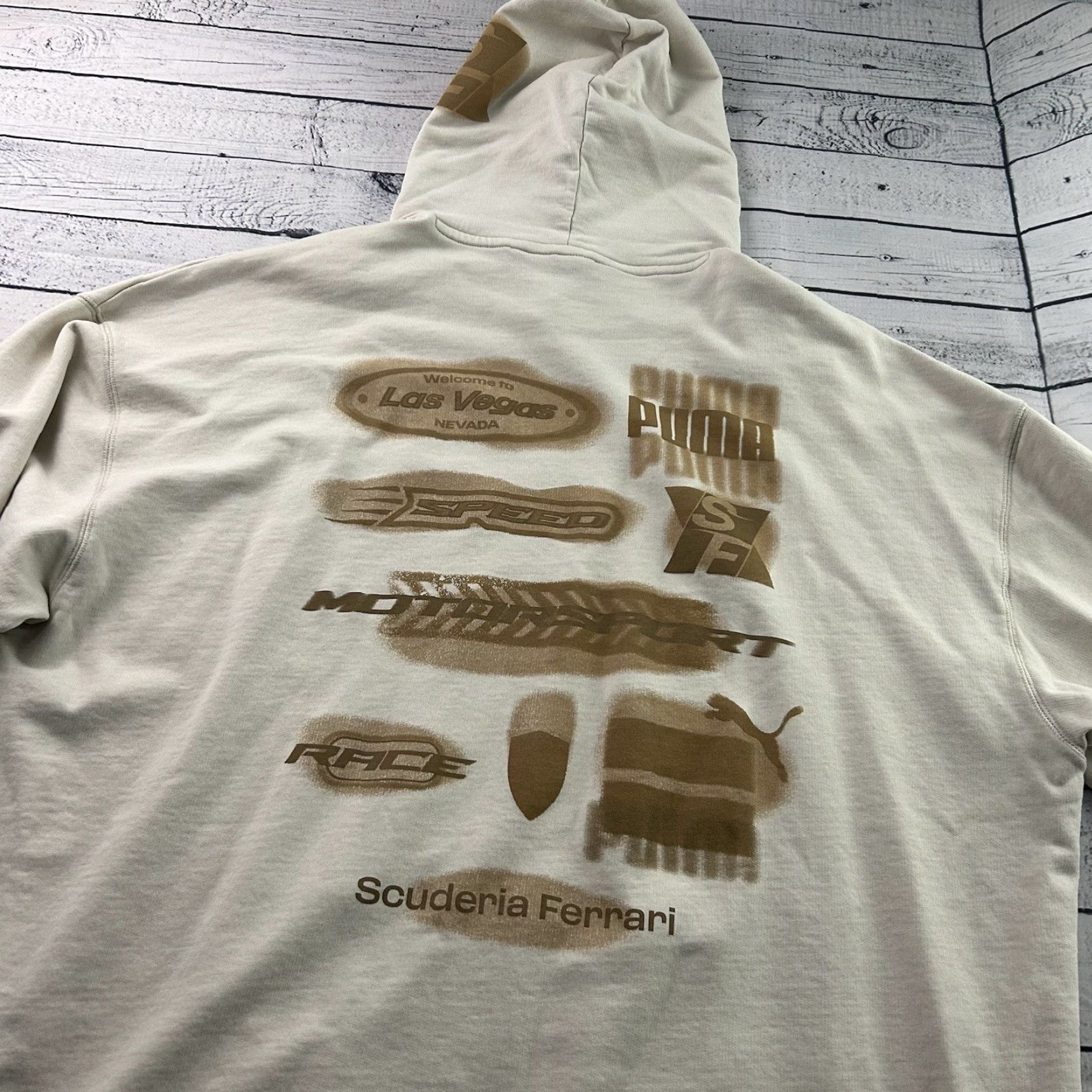 Puma PUMA Ferrari Motorsport Las Vegas Hoodie Sweatshirt Men 2XL Beige Size US XXL / EU 58 / 5 - 5 Thumbnail