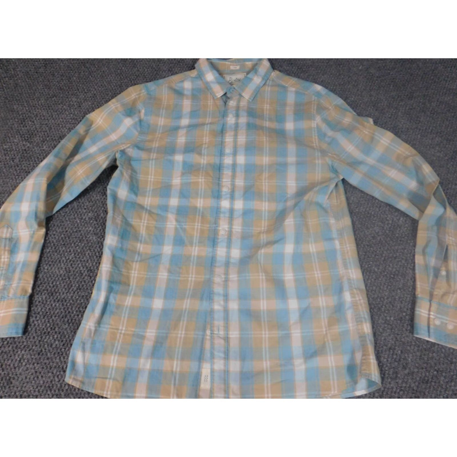Jos. A. Bank Jos. A. Bank Mens Shirt Medium Slim Plaid Blue Button-Down Long Sleeve Collared Cotton Polyester Knit Size US M / EU 48-50 / 2 - 2 Thumbnail