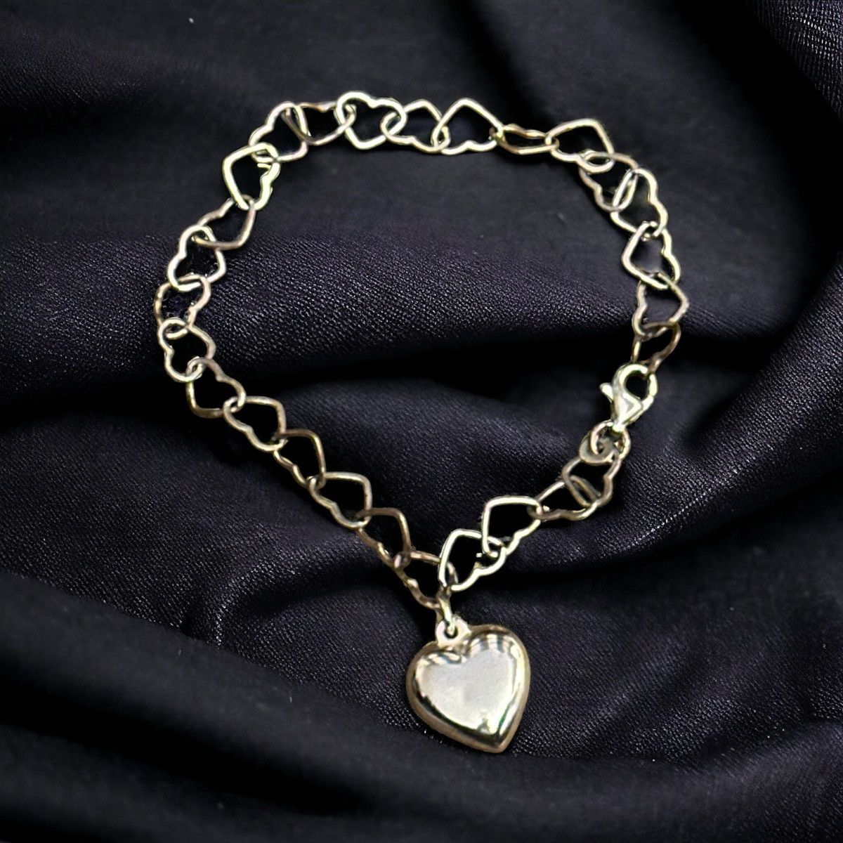 Other Dainty 925 Italy heart link heart charm bracelet Size ONE SIZE - 3 Thumbnail