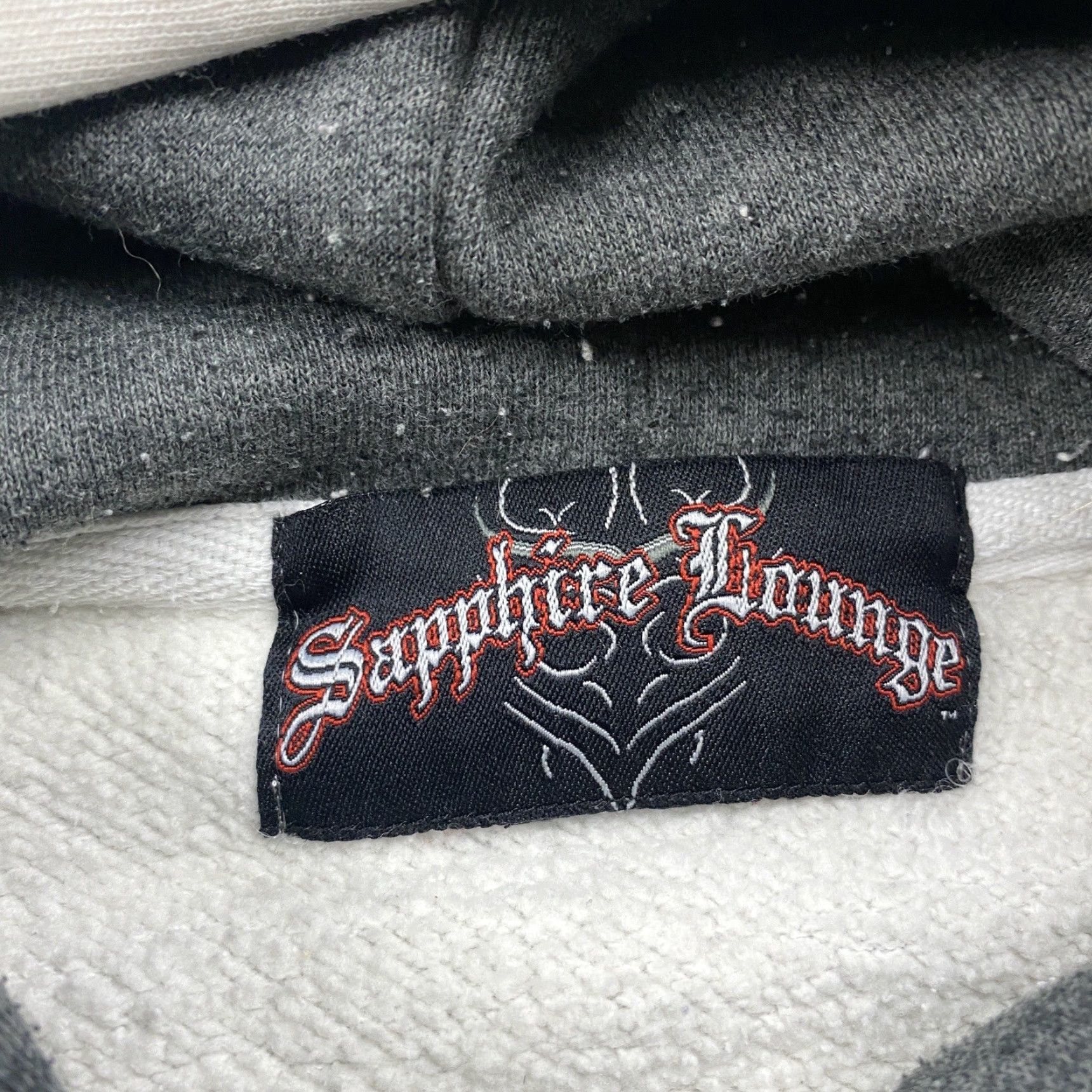 Vintage VINTAGE Sapphire Lounge Hoodie Mens L White Y2K Tribal Barbed Wire Sweatshirt Size US L / EU 52-54 / 3 - 4 Thumbnail