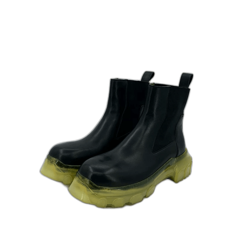 Rick Owens Black Leather Chunky Chelsea Boots-2508