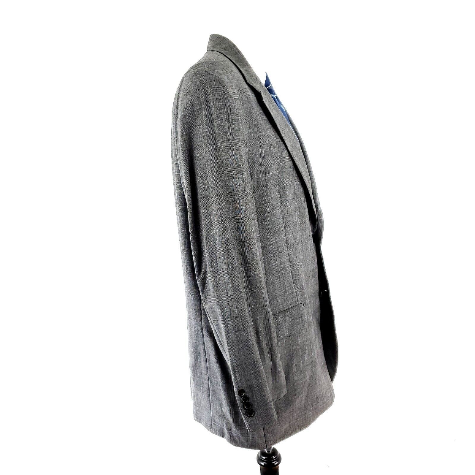 Lauren Ralph Lauren Lauren Ralph Lauren Wool 2 Button Sport Coat 44L Gray Glen P Size 44L - 6 Thumbnail