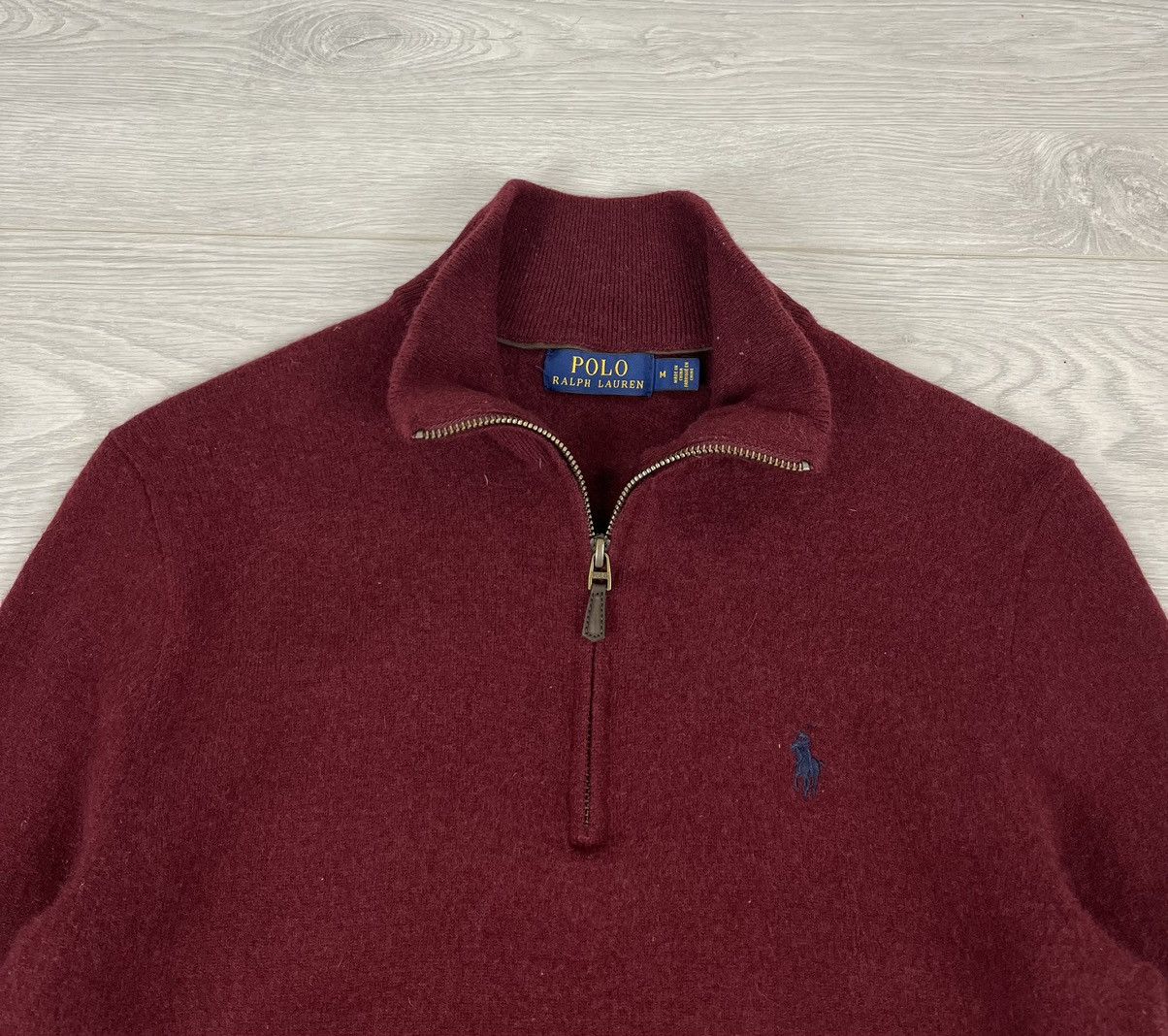 Polo Ralph Lauren Polo Ralph Lauren Quarter Zip Wool Bordo Sweater Size US M / EU 48-50 / 2 - 5 Thumbnail