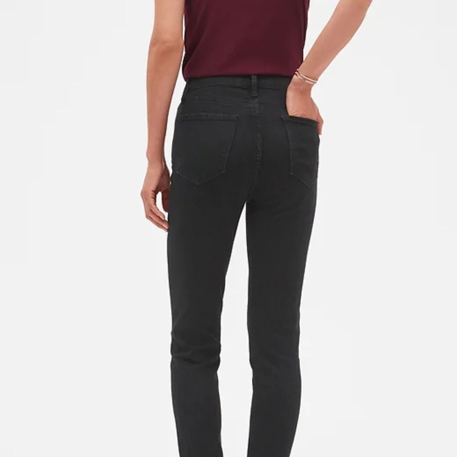 Banana Republic Banana Republic High Rise Black Denim Skinny Jeans Size 27" / US 4 / IT 40 - 5 Thumbnail