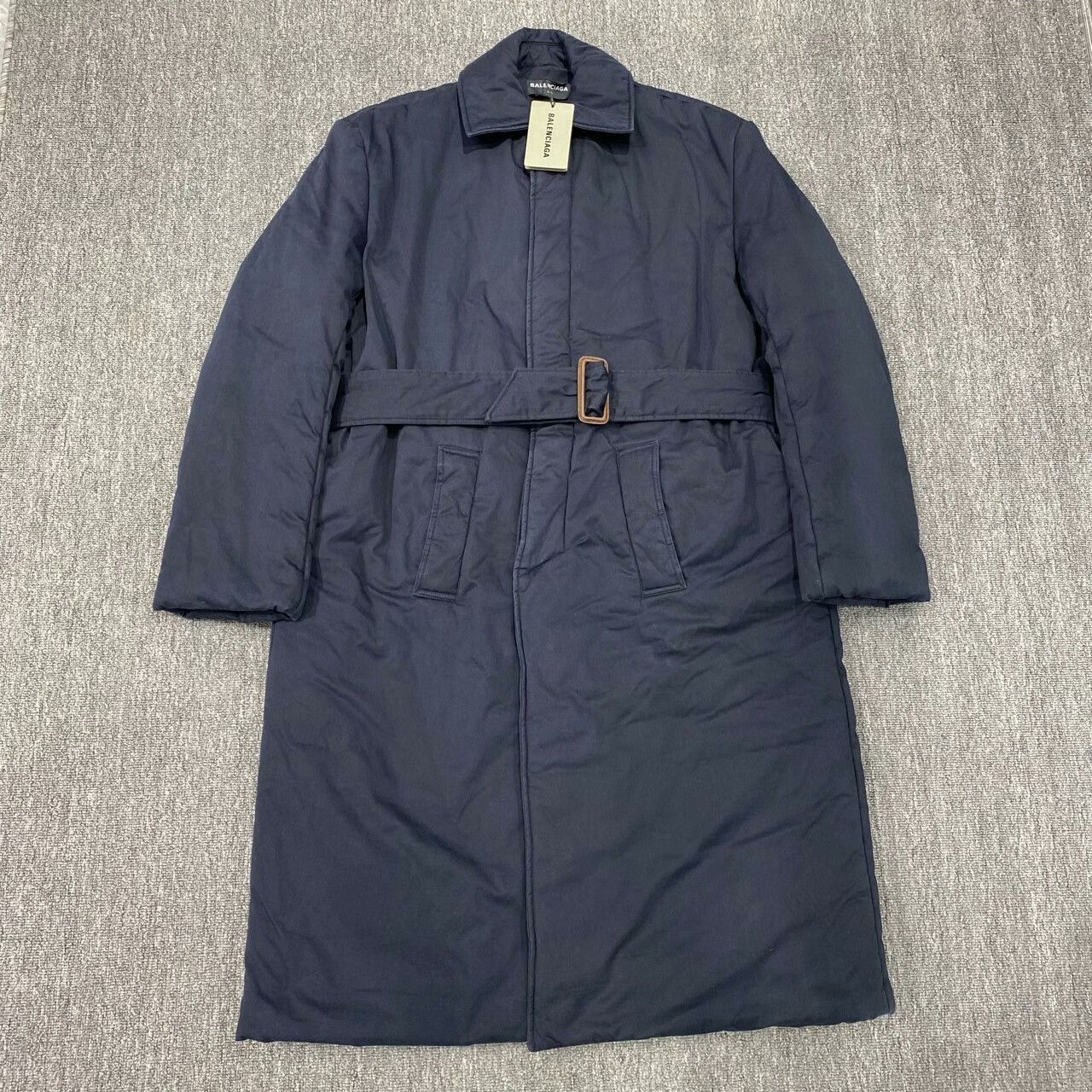 Balenciaga balenciaga blue cotton coat with belt Size US L / EU 52-54 / 3 - 1 Thumbnail