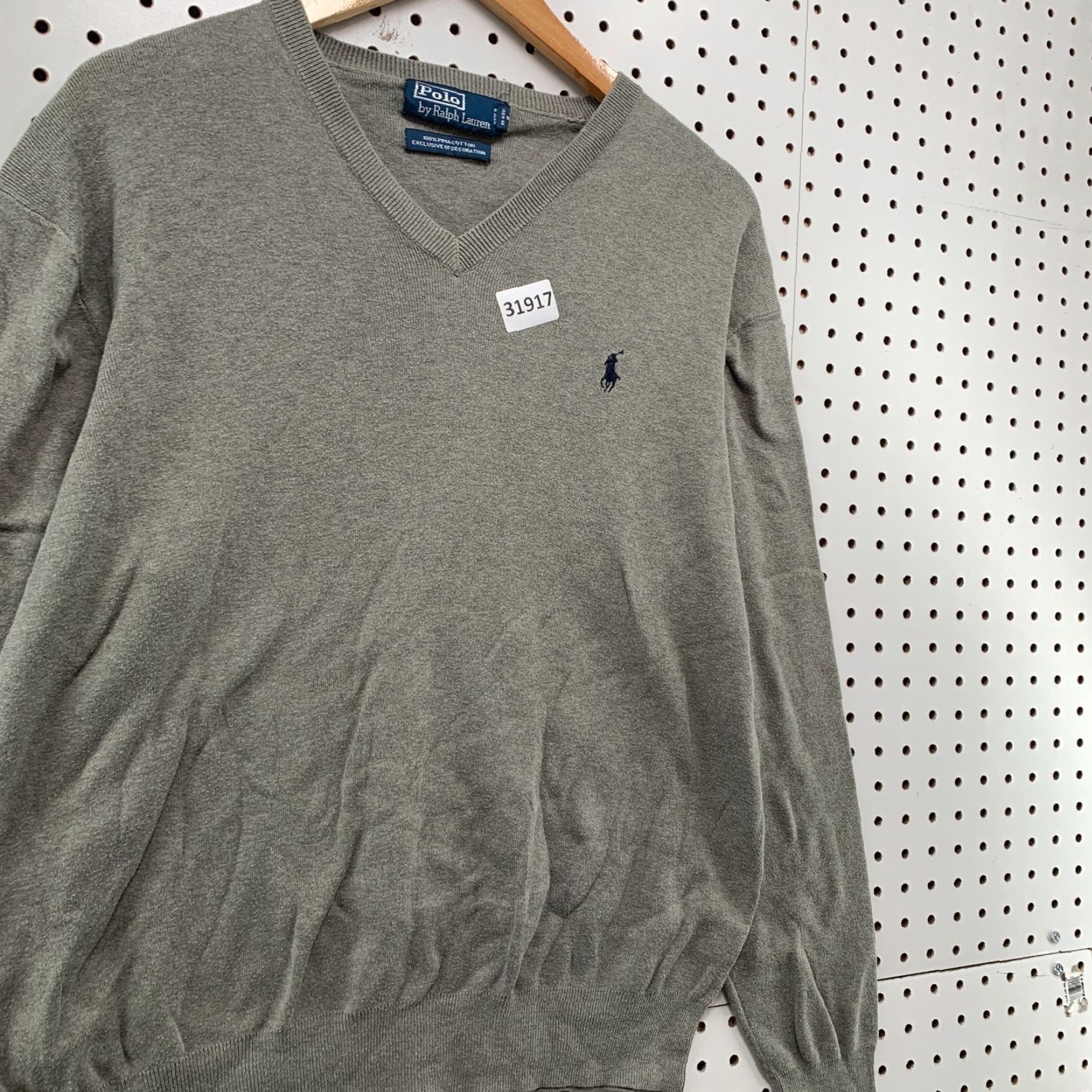 Polo Ralph Lauren Polo Ralph Lauren V Neck Sweater Mens Medium Gray Pullover Casual Shirt Size US M / EU 48-50 / 2 - 4 Thumbnail