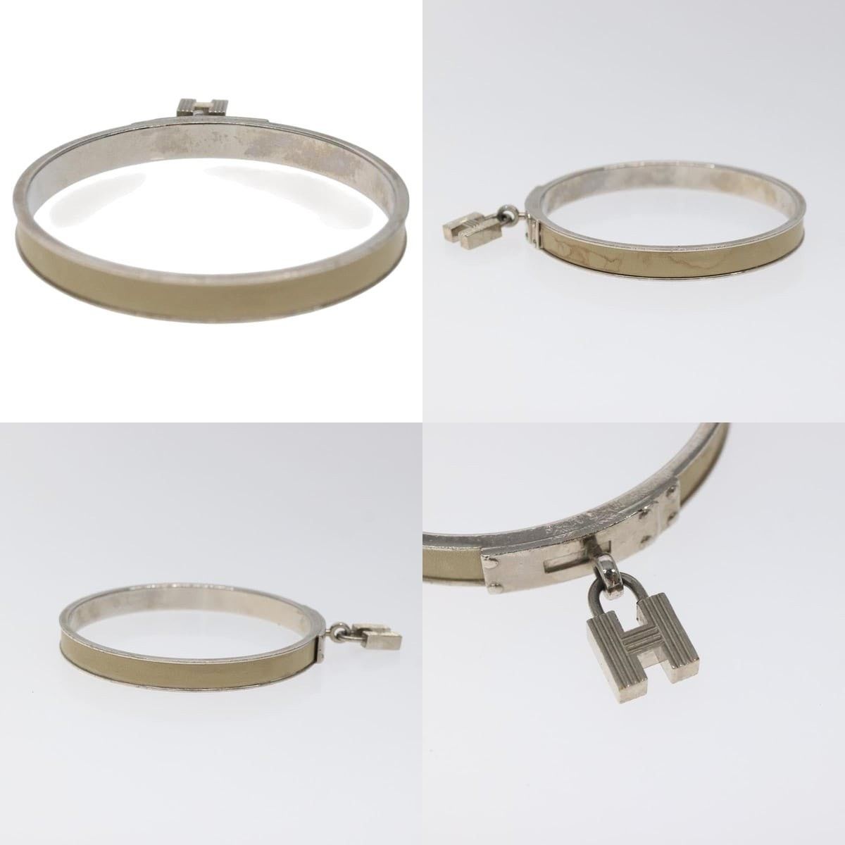 Hermes Hermes Beige Silver Cuff Bracelet Size ONE SIZE - 3 Thumbnail