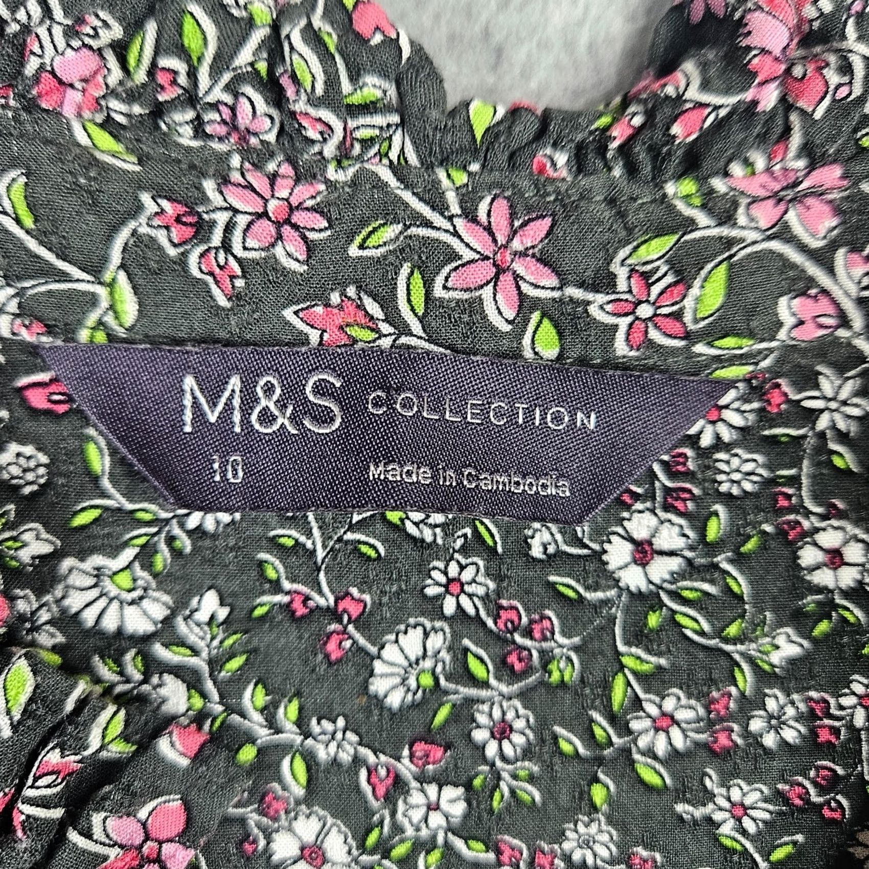 Marks & Spencer Marks & Spencer Collection Blouse Women's Size 10 Floral Printed Multicolor Round Neck Long Sleeve Casual Shirt Size L / US 10 / IT 46 - 6 Thumbnail