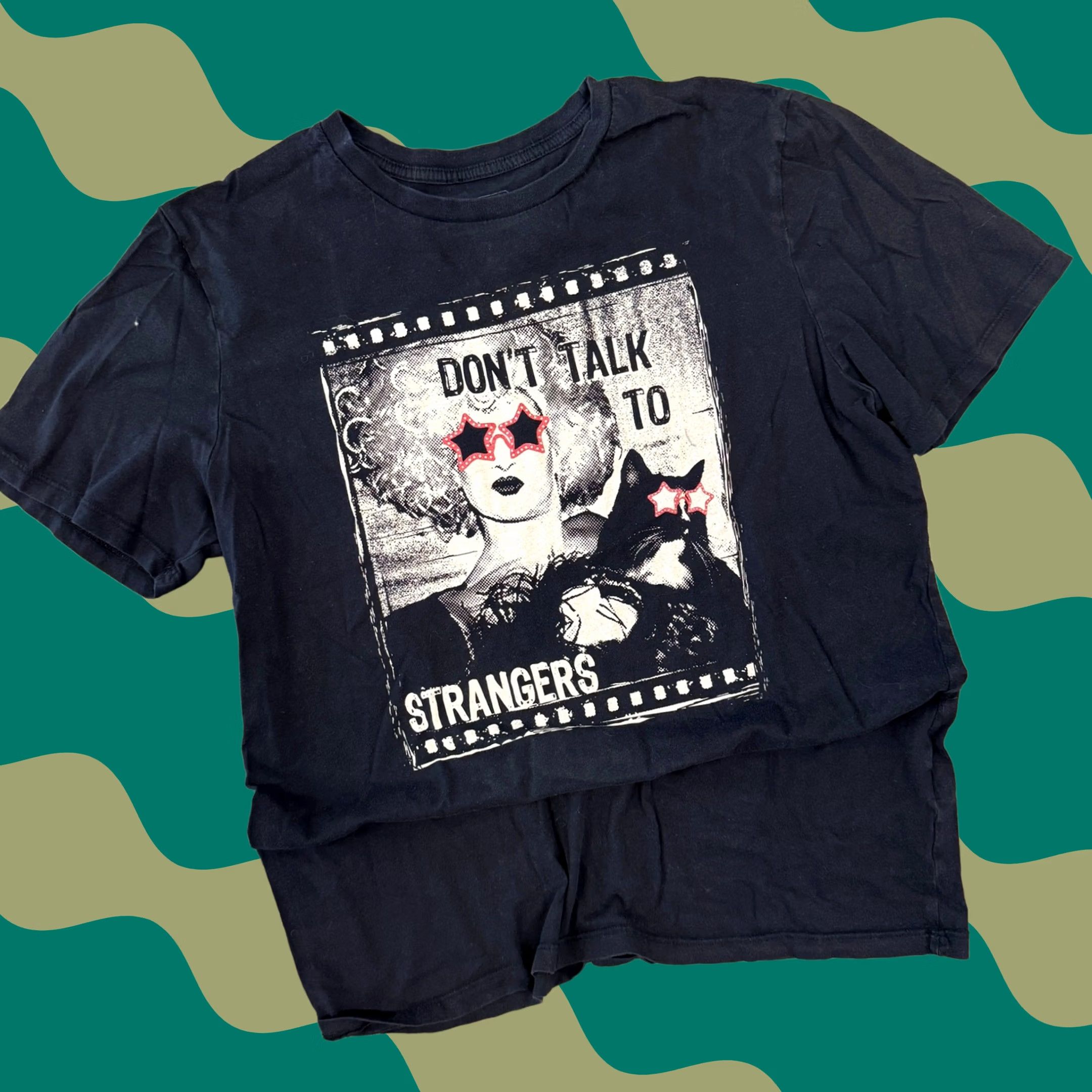 Vintage VINTAGE Don’t Talk to Strangers Black White Graphic Tee L Womens Grunge Rock Y2k Size L / US 10 / IT 46 - 1 Thumbnail