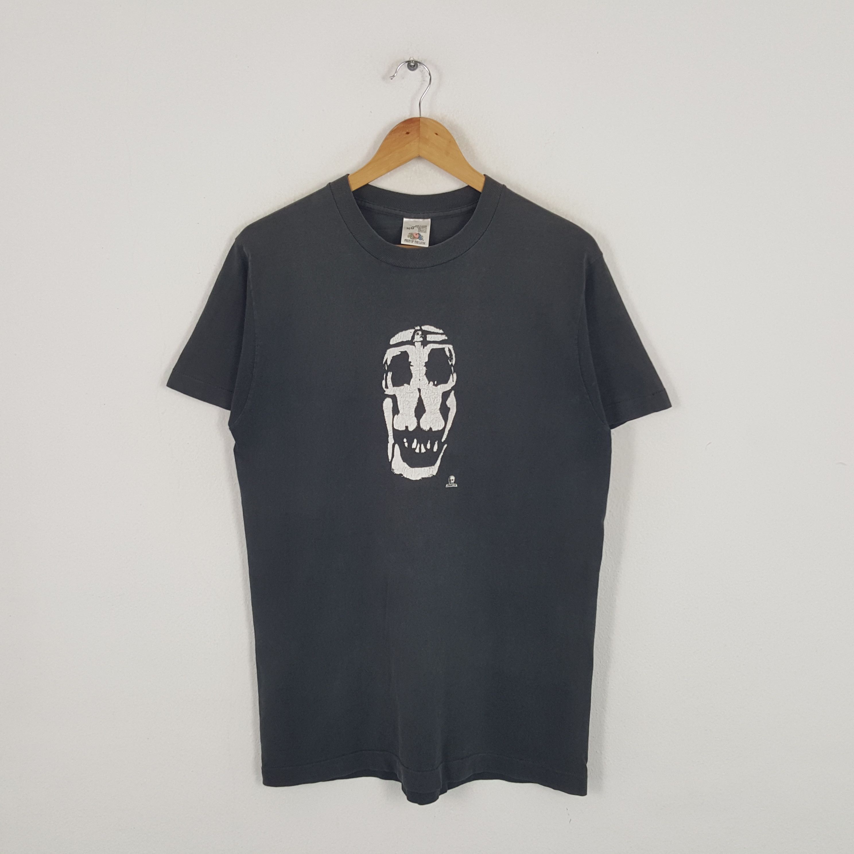 Vintage Vintage 90's SKATES American Skull Art shirt Size US M / EU 48-50 / 2 - 1 Thumbnail