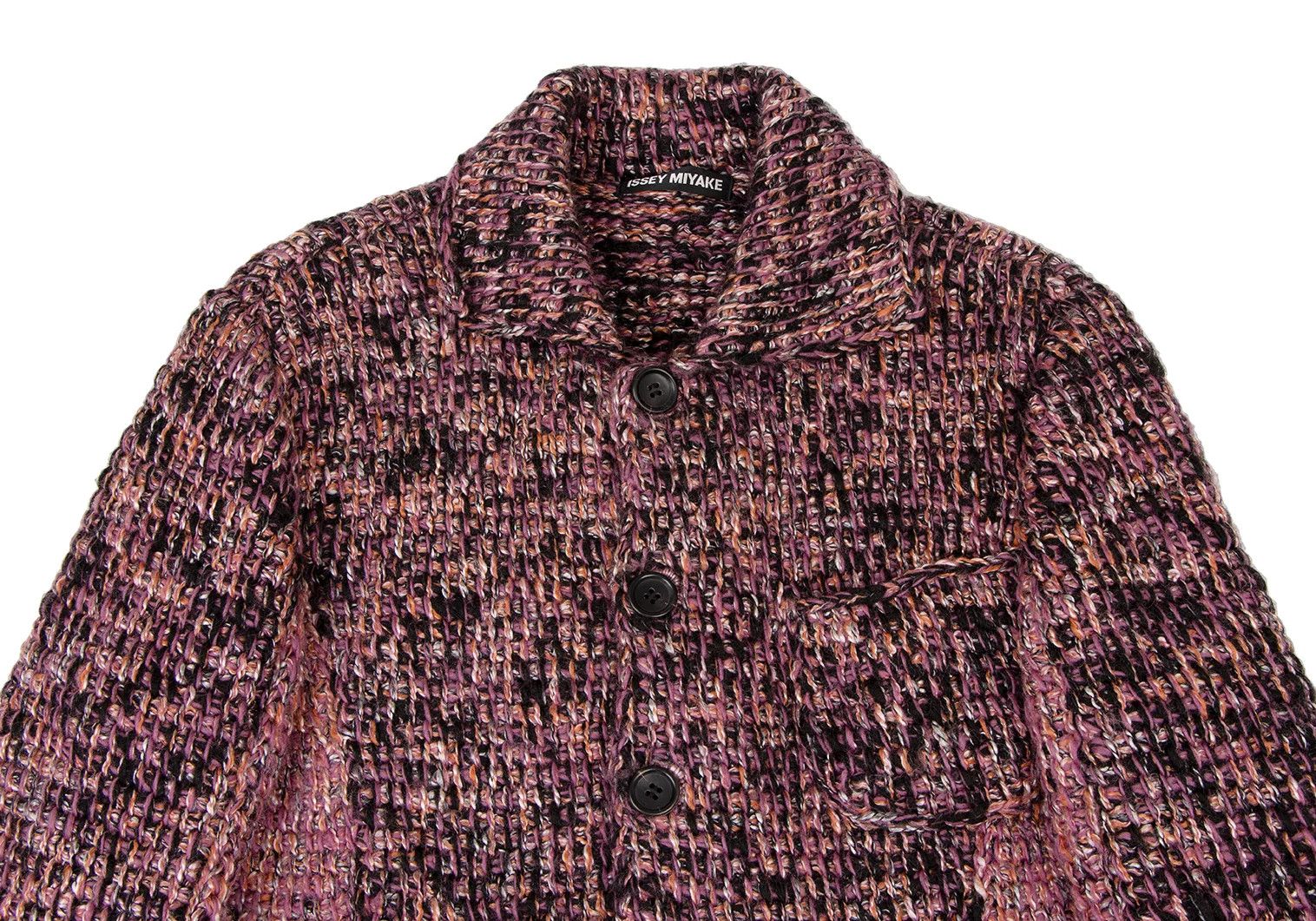 Issey Miyake Mixed Low Gauge Knit Jacket in Purple and Black Size US M / EU 48-50 / 2 - 2 Thumbnail