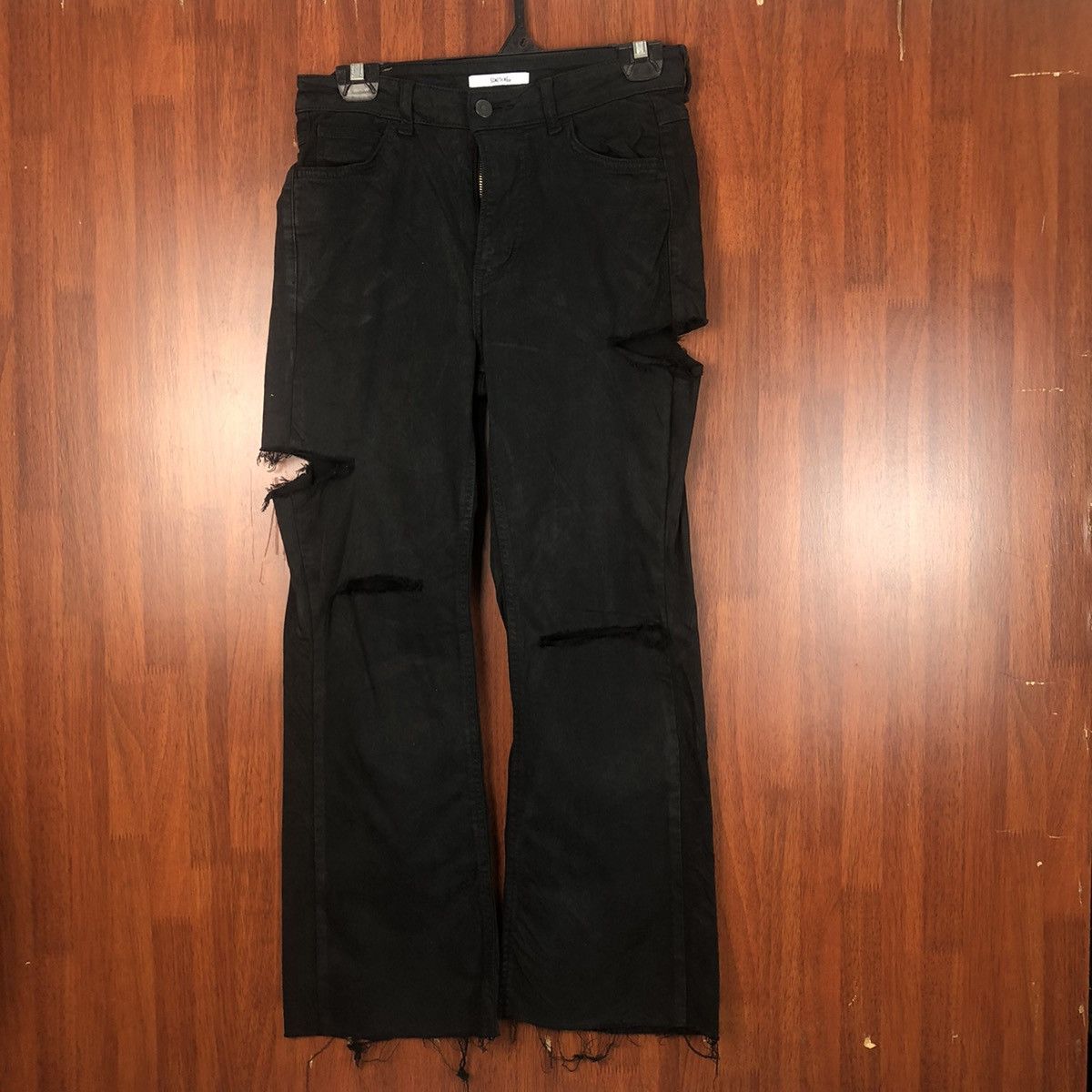 Something Black Distressed ripped vintage Pants #7517