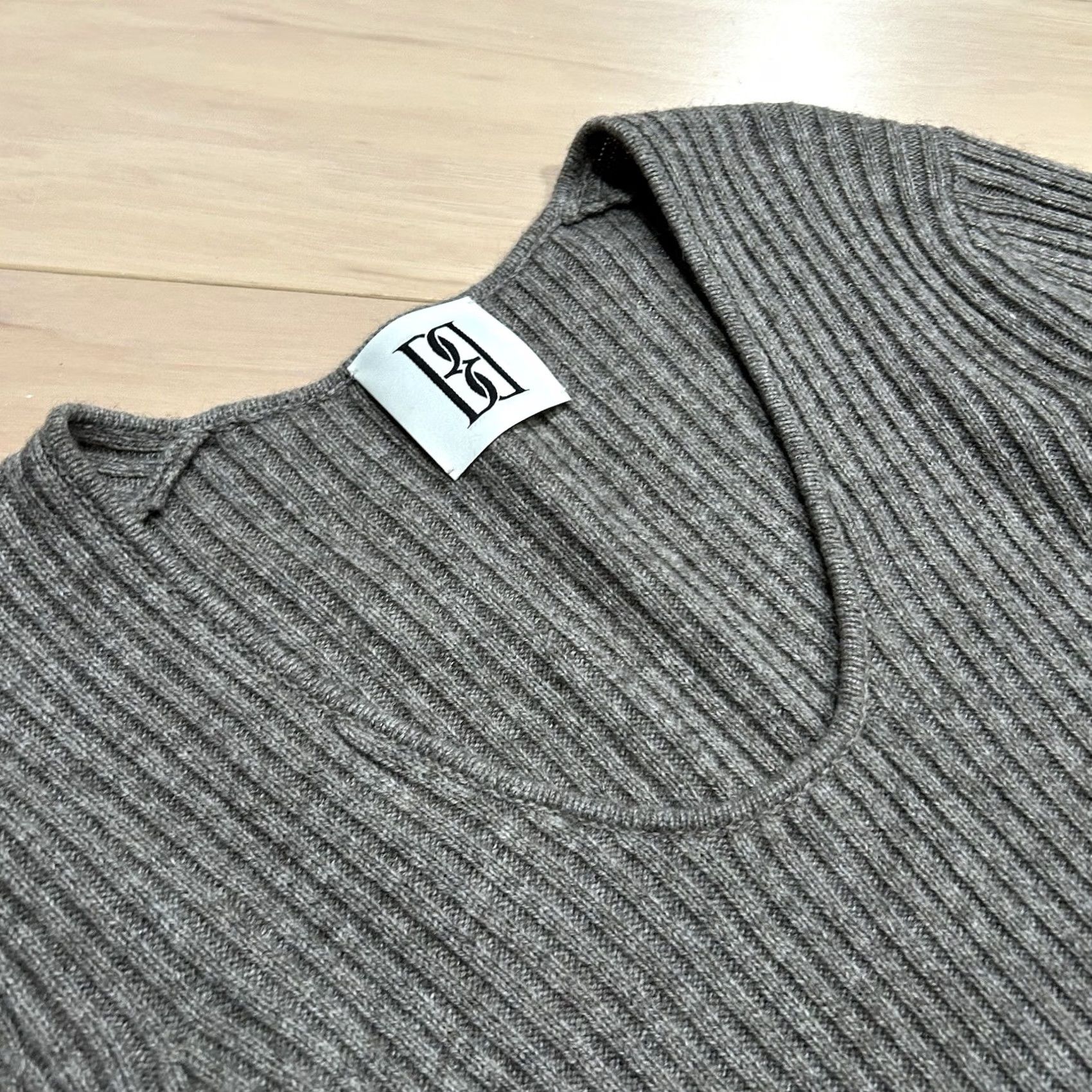 By Malene Birger VINTAGE Malene Birger Remona Ribbed Top 3/4 Sleeve Women’s Large Mushroom Wool Yak Knit Logo Blouse Pullover Regular Hand Wash Only Women Size L / US 10 / IT 46 - 3 Thumbnail