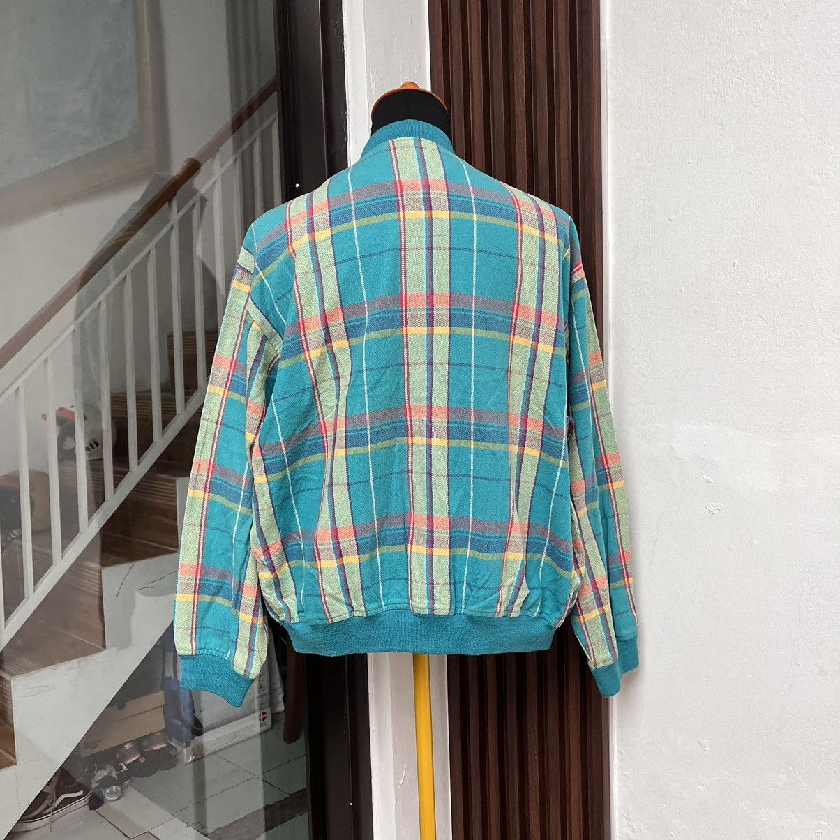 Hang Ten × Vintage Vintage 80s Hang Ten Monkey Jacket Plaid Tartan Size US L / EU 52-54 / 3 - 3 Thumbnail
