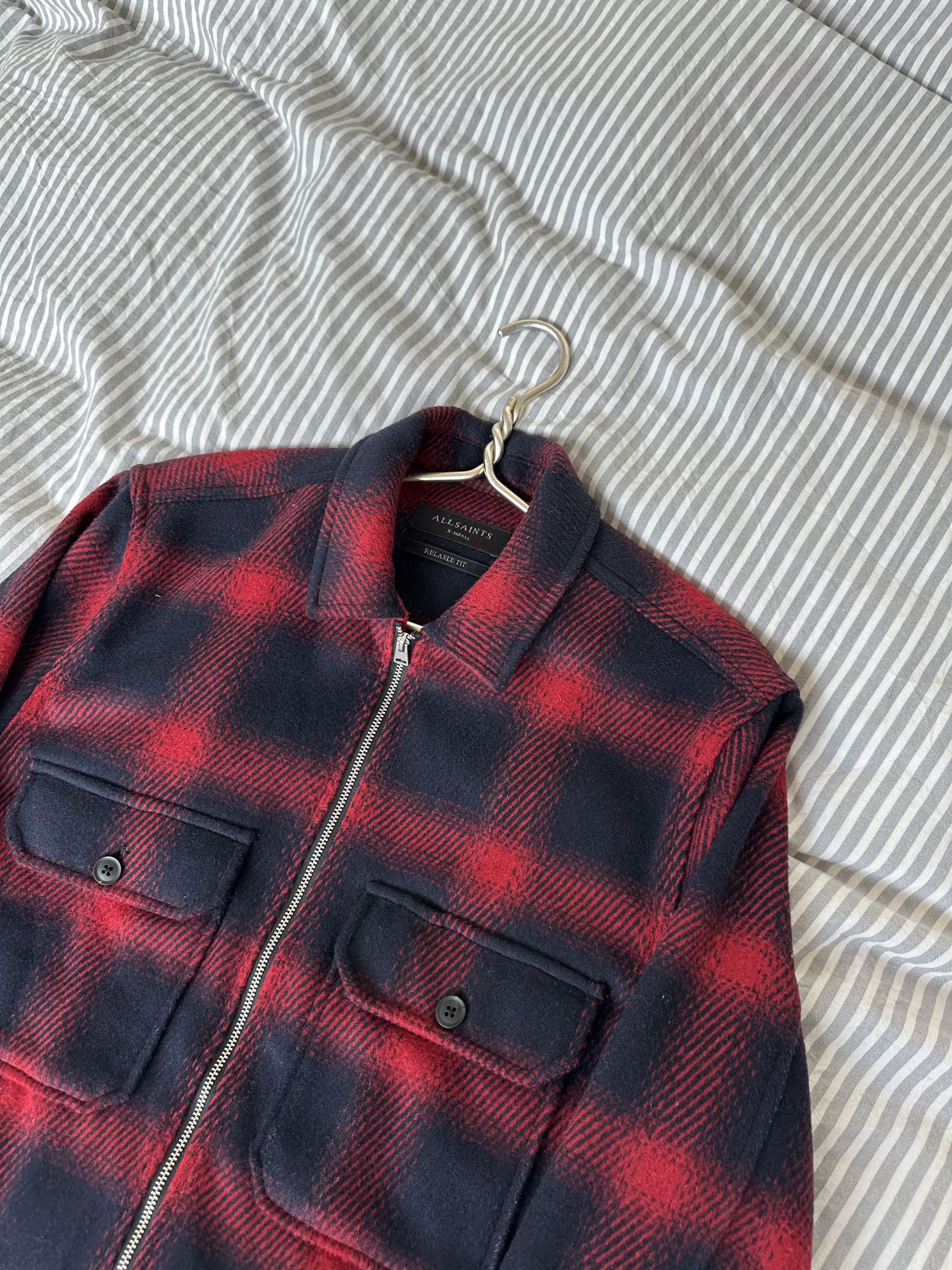 Allsaints Allsaints Wool Blend Checkered Overshirt Coat Jacket Men's Size US S / EU 44-46 / 1 - 8 Thumbnail