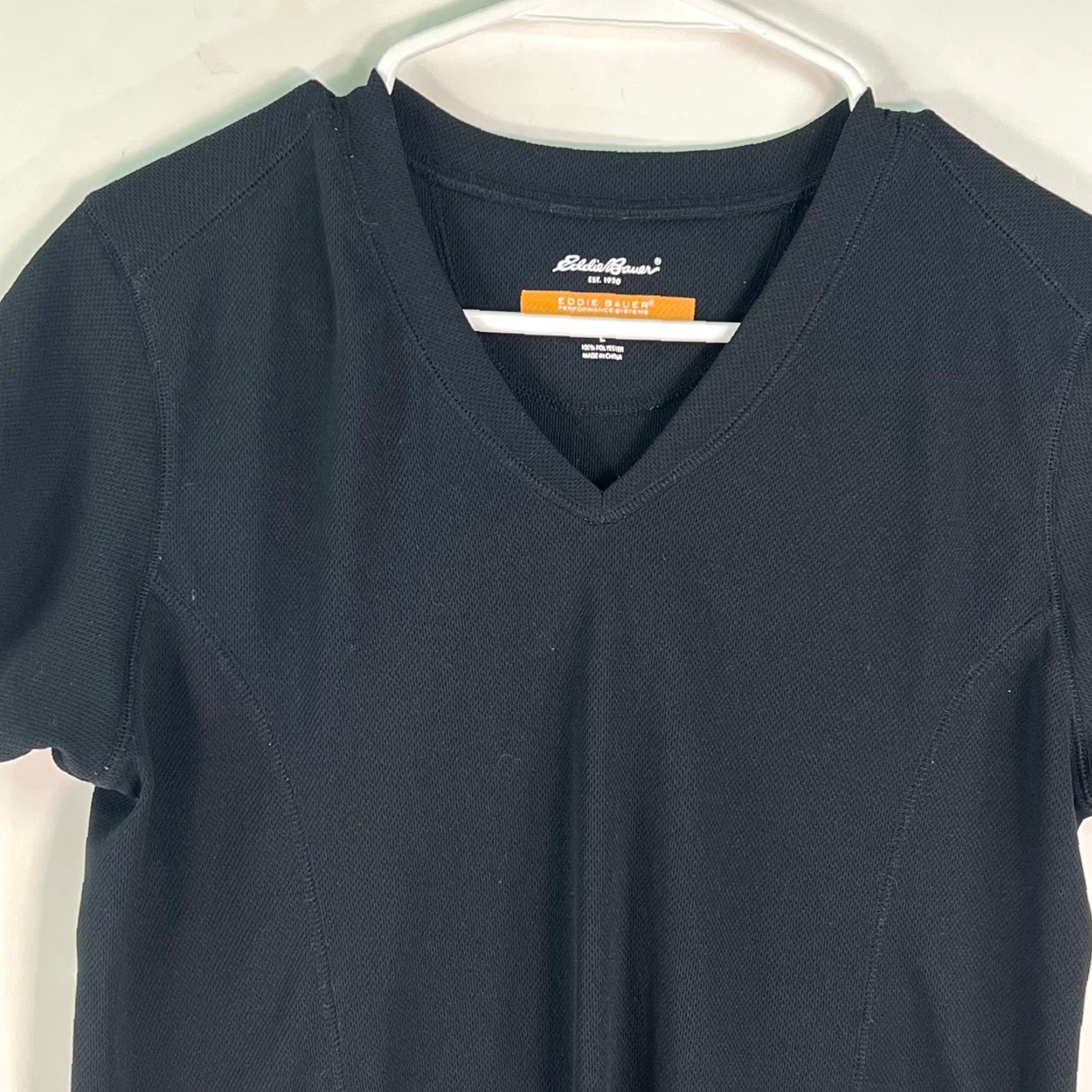 Eddie Bauer Eddie Bauer Womens Performance Systems V Neck Short Sleeves Black T Shirt Size L Size L / US 10 / IT 46 - 3 Thumbnail