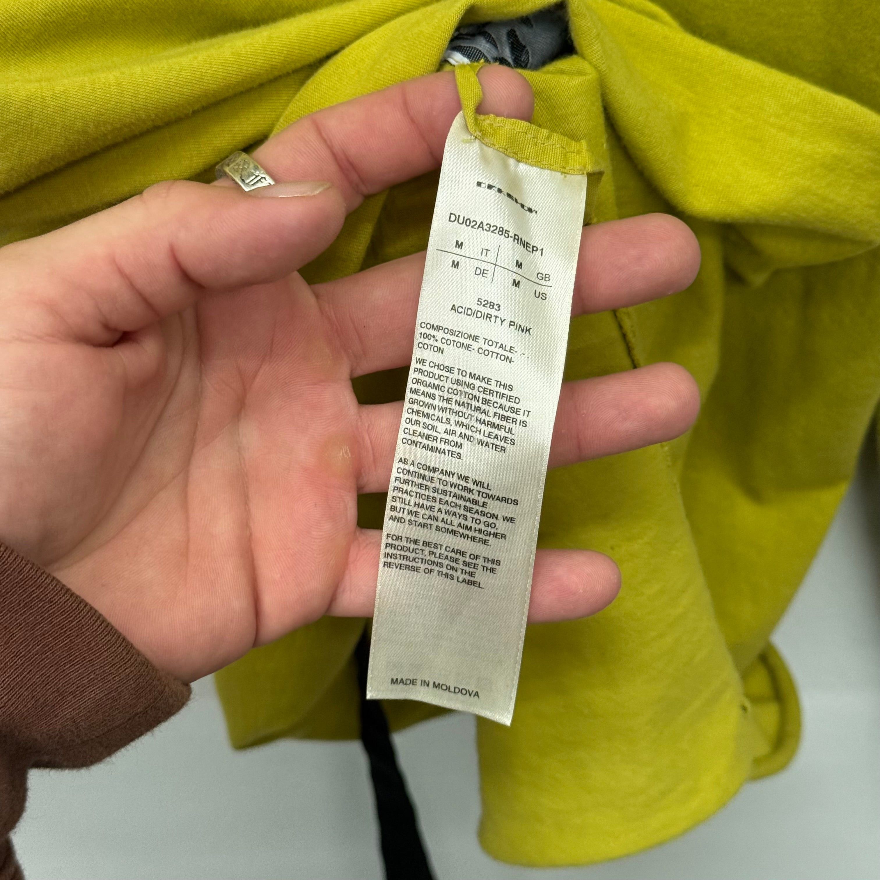Rick Owens Drkshdw Rick Owens DRKSHDW Long Hoodie Yellow - Size M Size US M / EU 48-50 / 2 - 5 Thumbnail