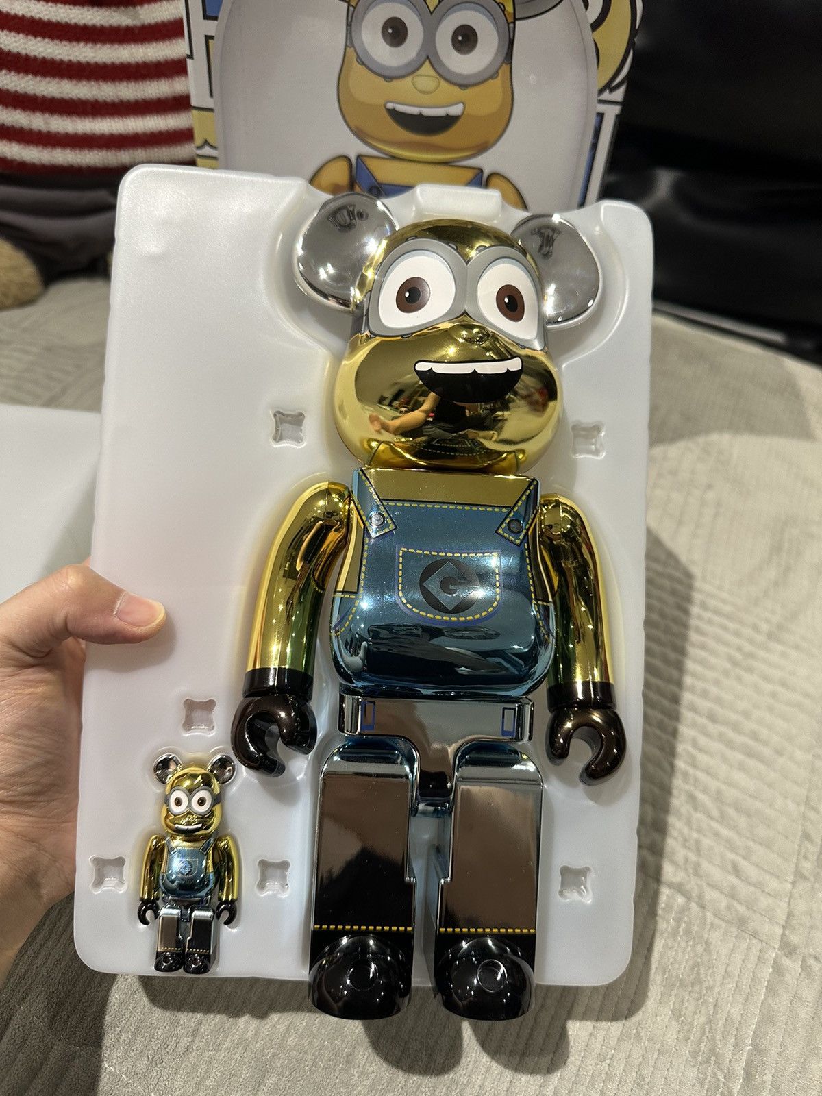 Japanese Brand Bearbrick DAVE 100% & 400% Chrome Ver. Set | Grailed