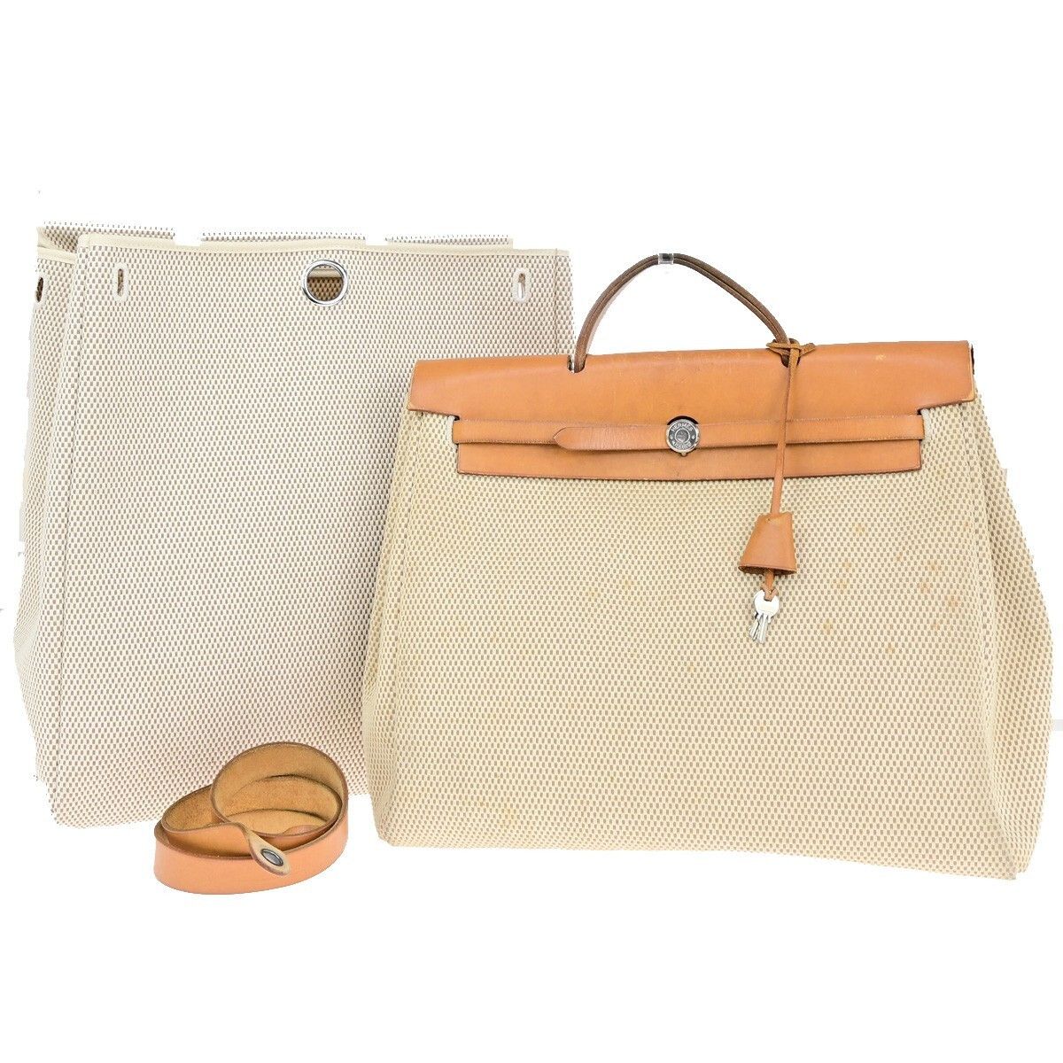 Hermes Hermes Herbag Zip Leather and Toile Size ONE SIZE - 1 Thumbnail