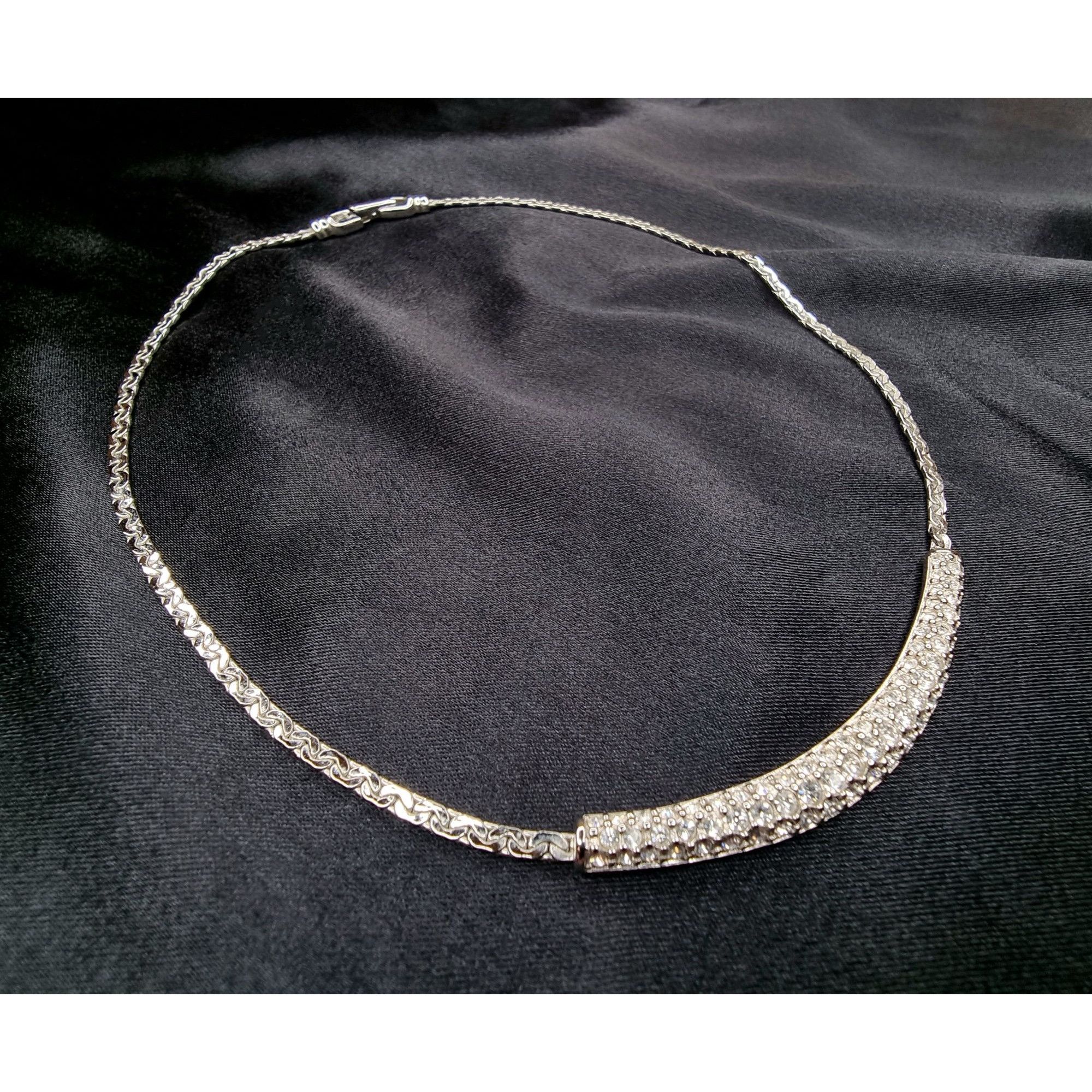Swarovski Vintage Swarovski Crystal Necklace Silver-Tone Elegant Chain Size ONE SIZE - 2 Thumbnail
