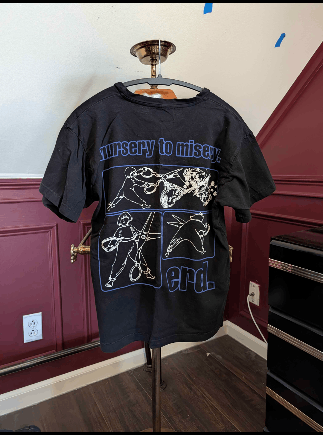 Enfants Riches Deprimes Black Nursery to Misery scissors comic t-shirt XS Size US XS / EU 42 / 0 - 6 Thumbnail
